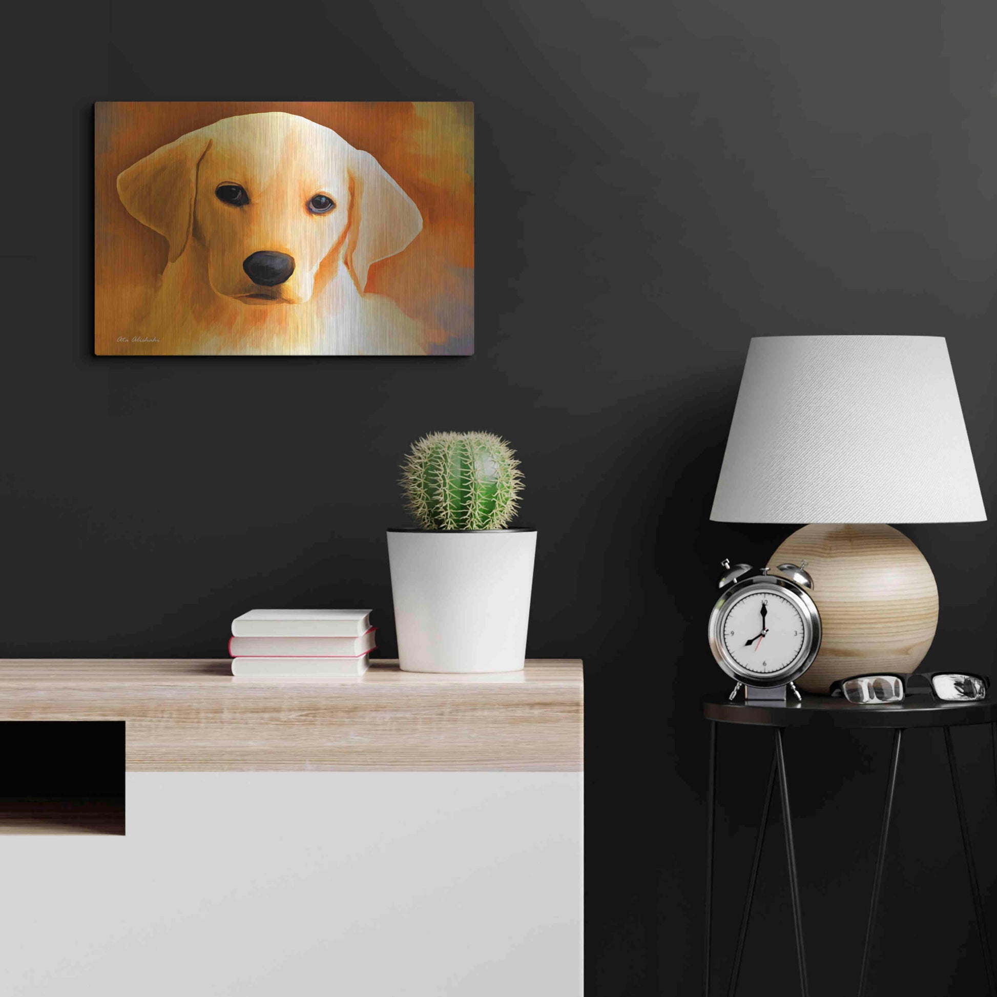 Luxe Metal Art 'Puppy' by Ata Alishahi, Metal Wall Art,24x16