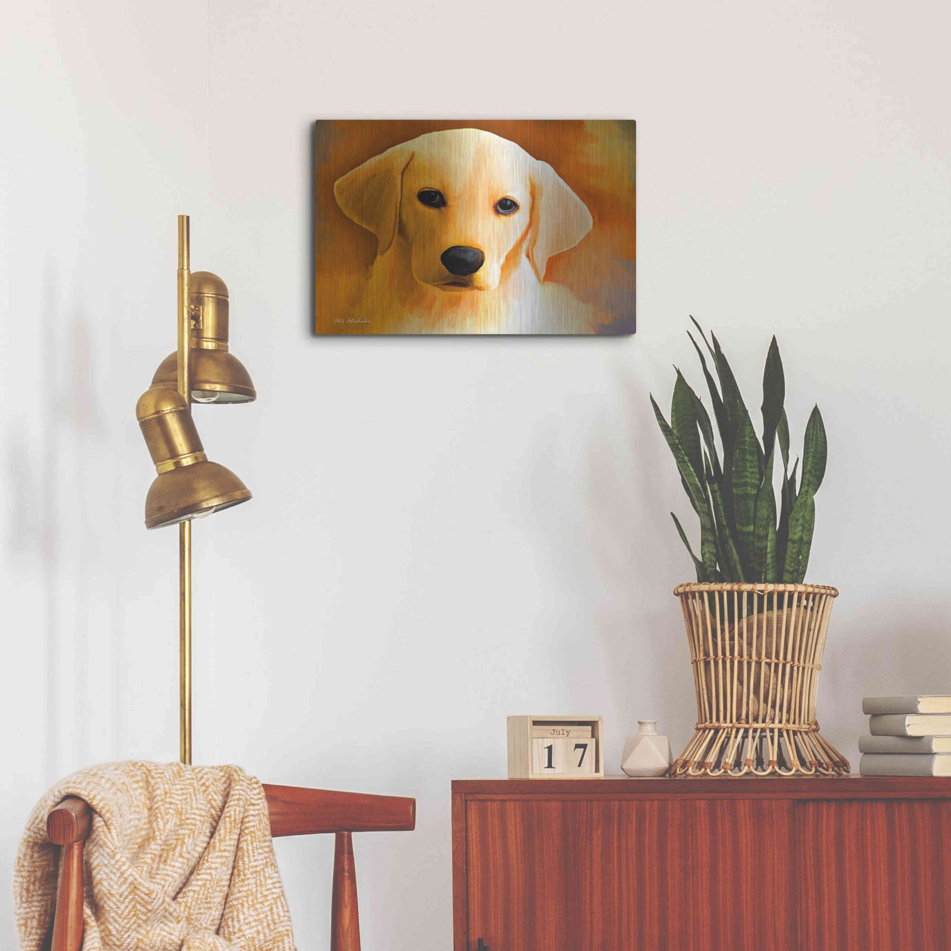 Luxe Metal Art 'Puppy' by Ata Alishahi, Metal Wall Art,24x16