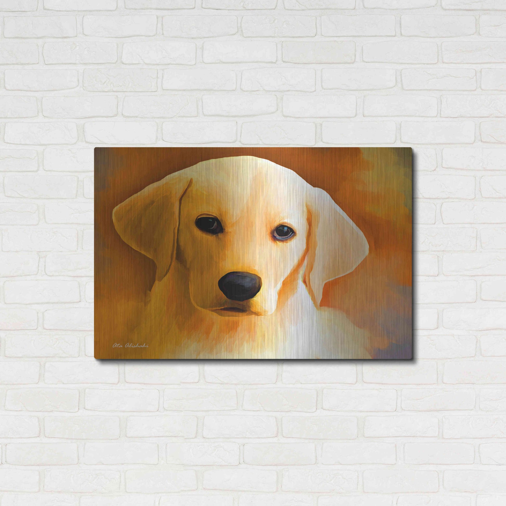 Luxe Metal Art 'Puppy' by Ata Alishahi, Metal Wall Art,36x24