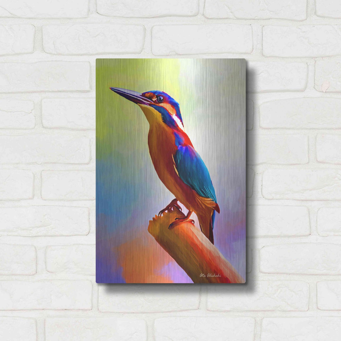 Luxe Metal Art 'Tiny Bird' by Ata Alishahi, Metal Wall Art,12x16