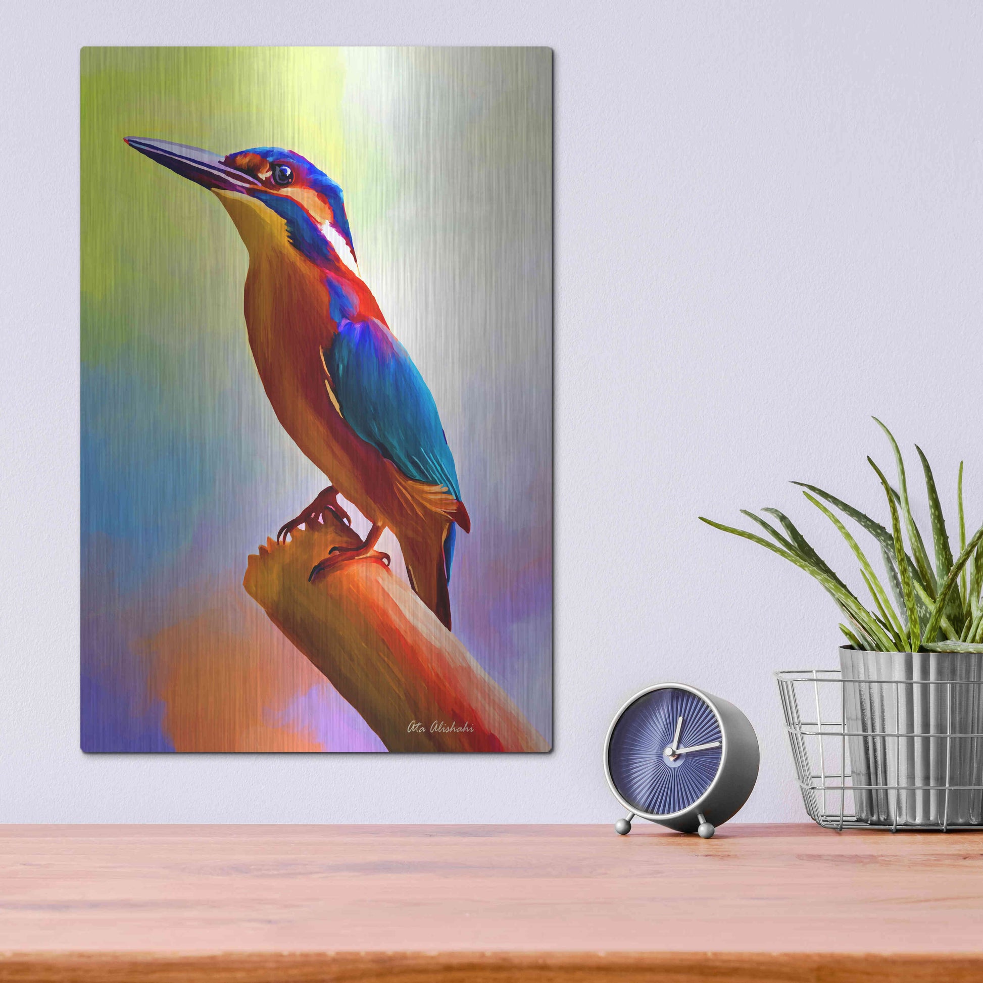 Luxe Metal Art 'Tiny Bird' by Ata Alishahi, Metal Wall Art,12x16