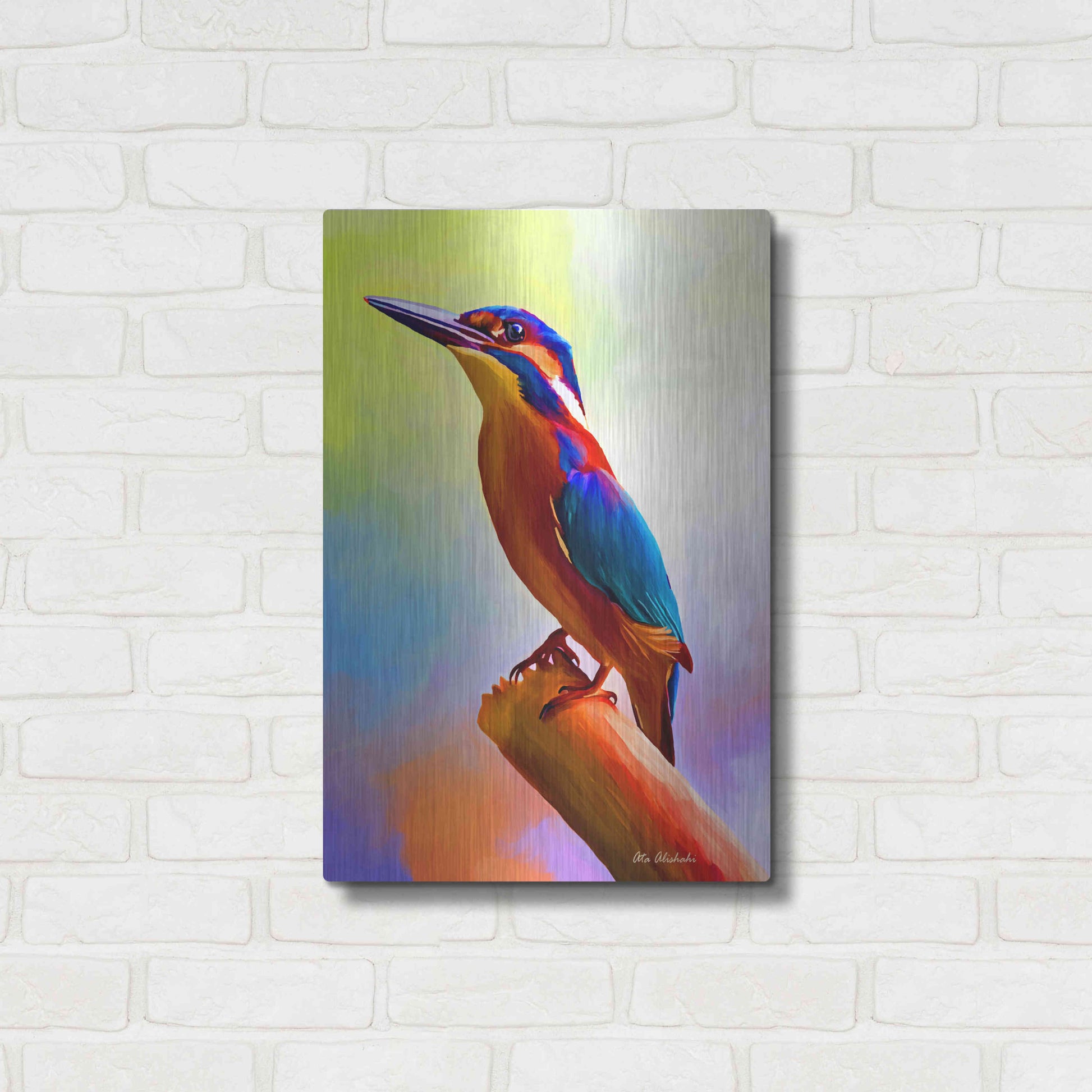 Luxe Metal Art 'Tiny Bird' by Ata Alishahi, Metal Wall Art,16x24