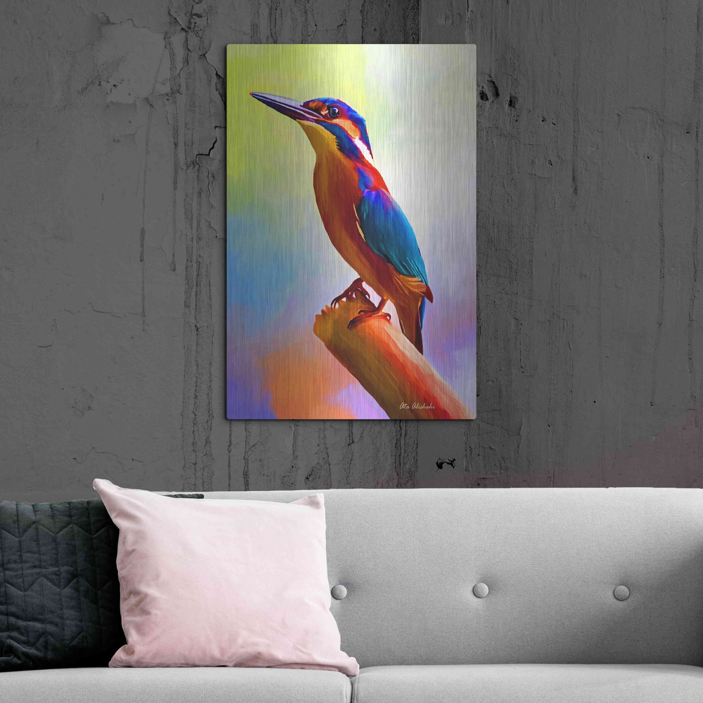 Luxe Metal Art 'Tiny Bird' by Ata Alishahi, Metal Wall Art,24x36