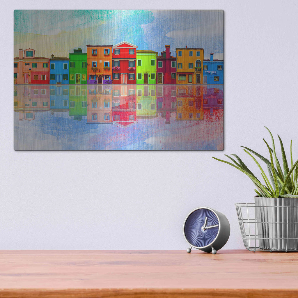 Luxe Metal Art 'Color Town 8A' by Ata Alishahi, Metal Wall Art,16x12