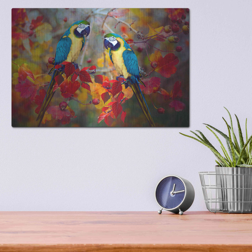 Luxe Metal Art 'Bird Collection 19' by Ata Alishahi, Metal Wall Art,16x12