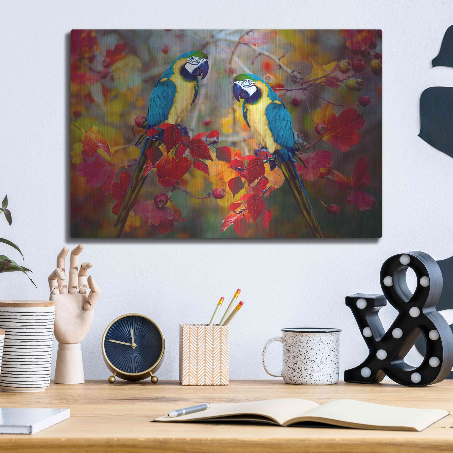 Luxe Metal Art 'Bird Collection 19' by Ata Alishahi, Metal Wall Art,16x12