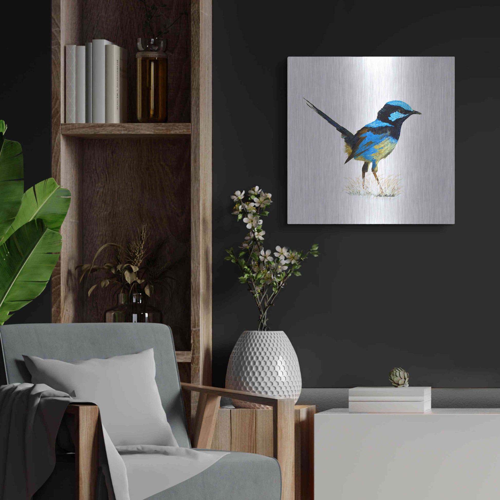 Luxe Metal Art 'Bird Collection 21' by Ata Alishahi, Metal Wall Art,24x24