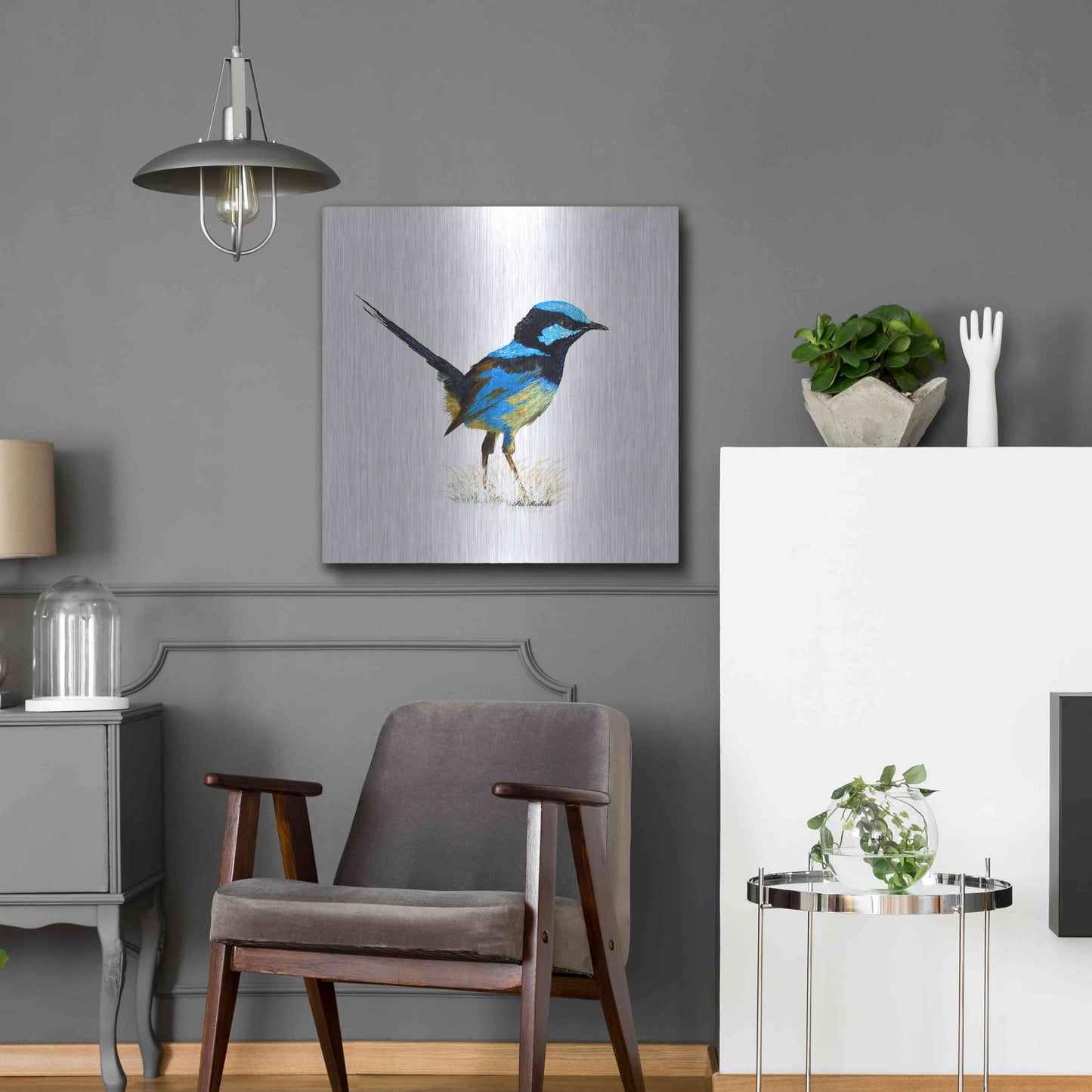 Luxe Metal Art 'Bird Collection 21' by Ata Alishahi, Metal Wall Art,24x24