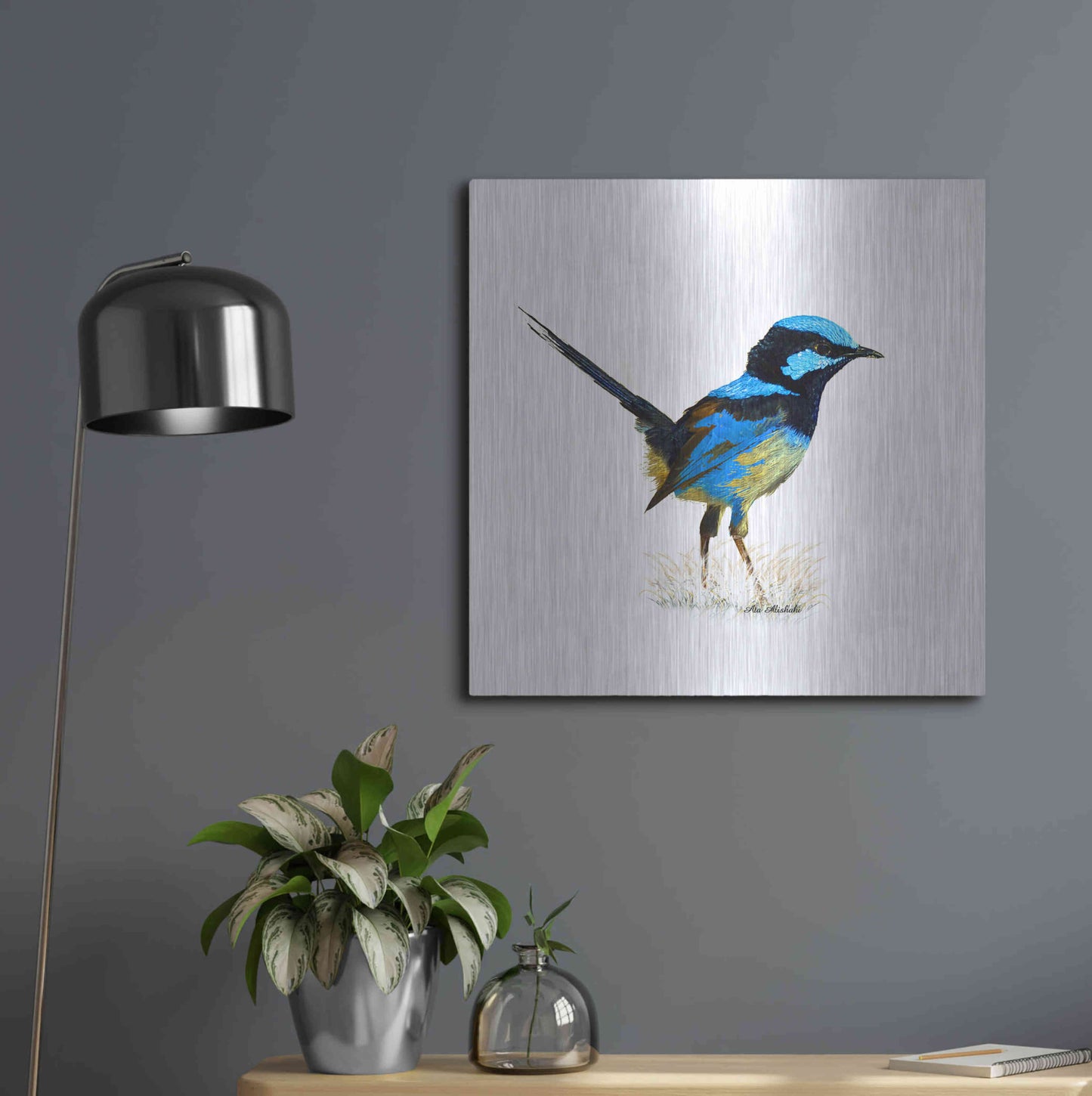 Luxe Metal Art 'Bird Collection 21' by Ata Alishahi, Metal Wall Art,24x24