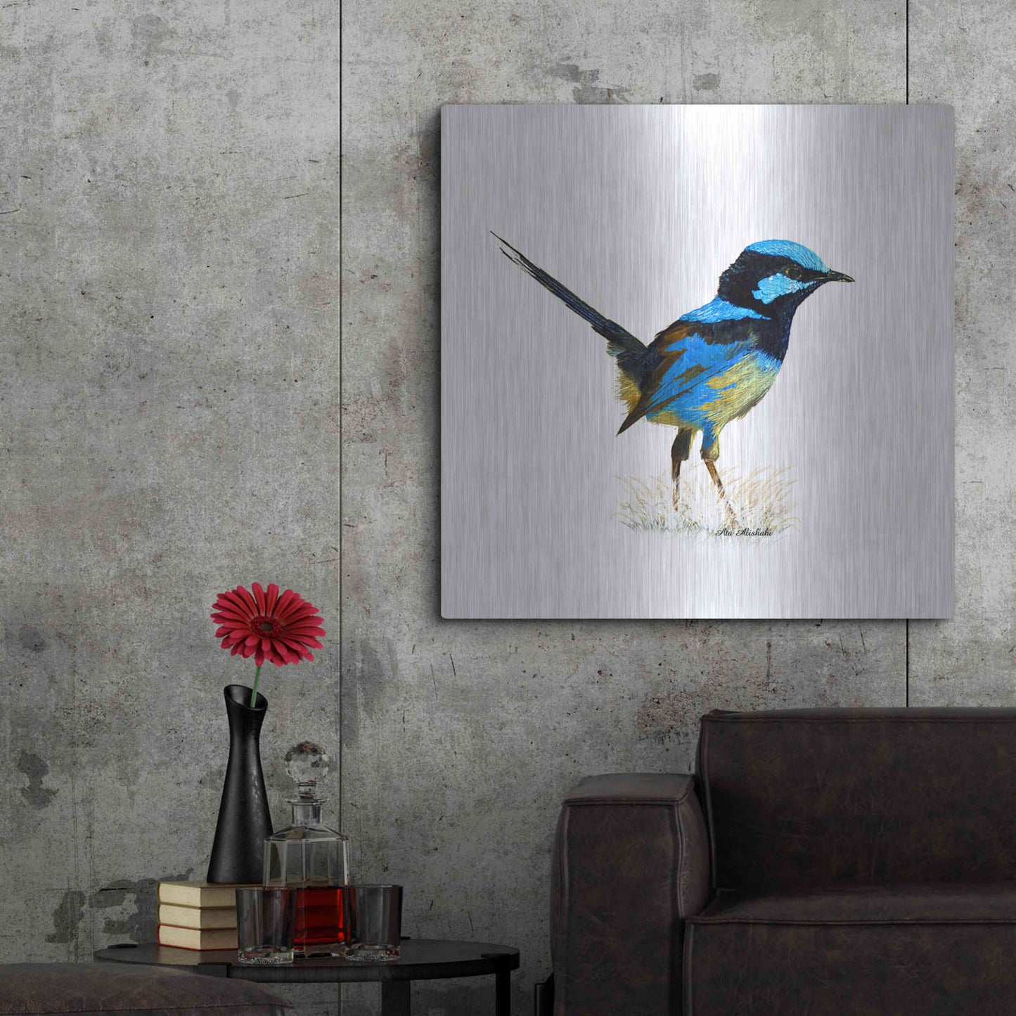 Luxe Metal Art 'Bird Collection 21' by Ata Alishahi, Metal Wall Art,36x36