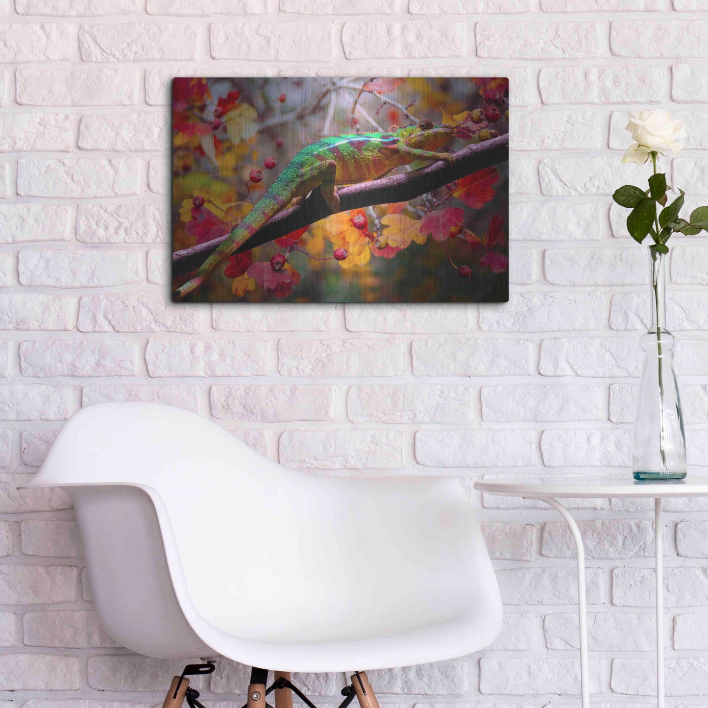 Luxe Metal Art 'Chameleons' by Ata Alishahi, Metal Wall Art,24x16