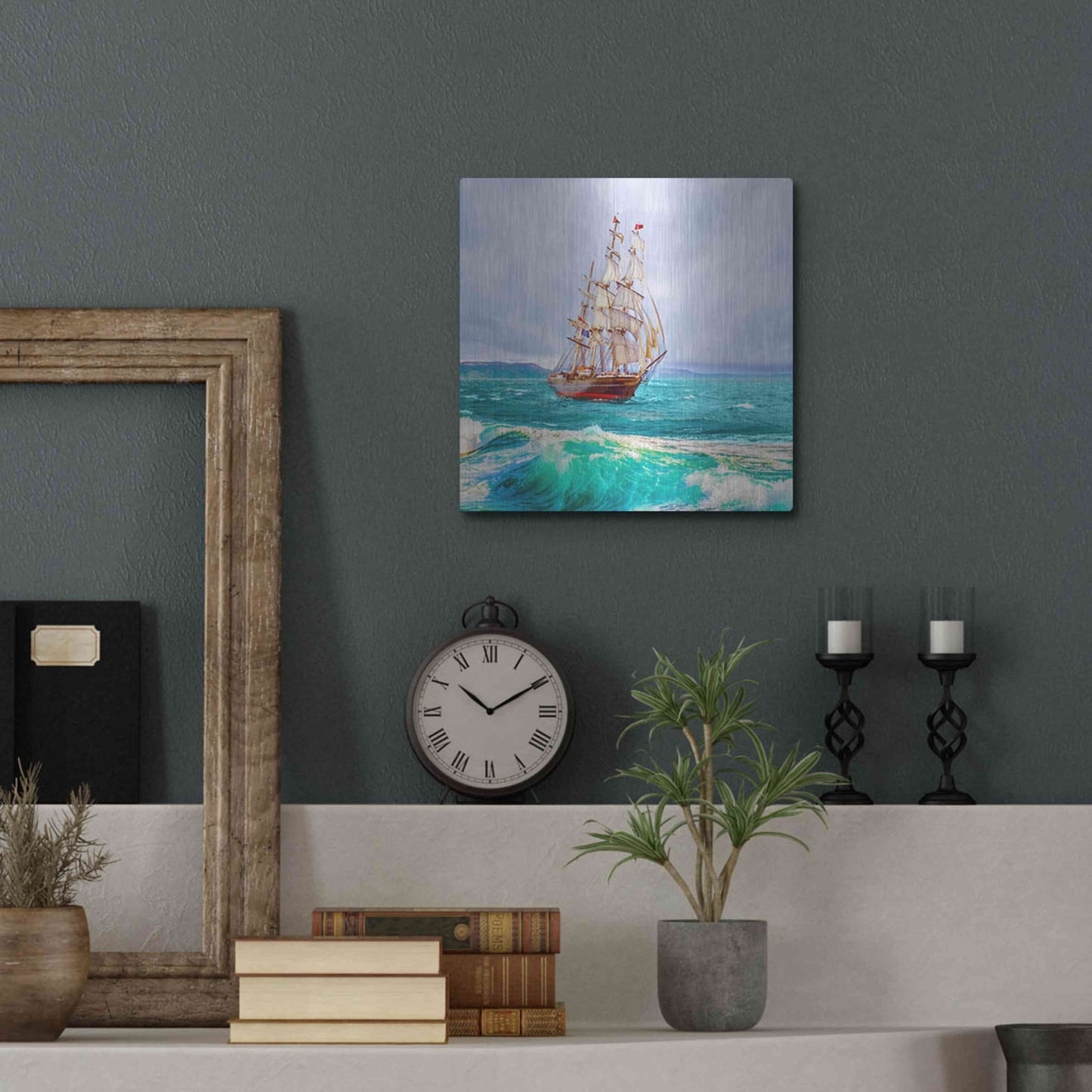 Luxe Metal Art 'Sailing The Ocean' by Ata Alishahi, Metal Wall Art,12x12