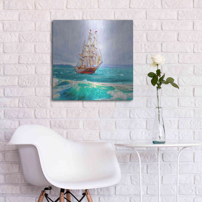 Luxe Metal Art 'Sailing The Ocean' by Ata Alishahi, Metal Wall Art,24x24