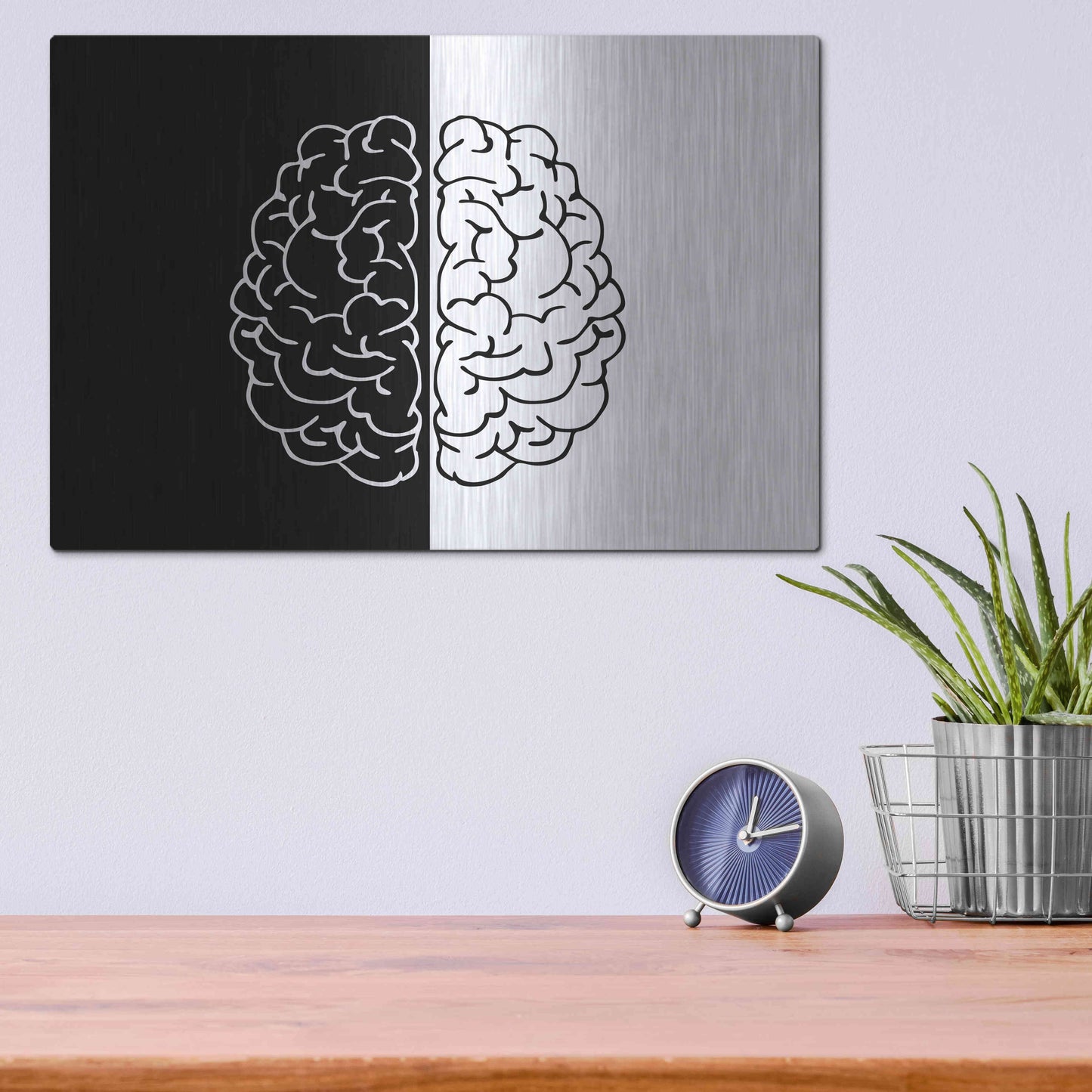 Luxe Metal Art 'Light And Dark' by Ata Alishahi, Metal Wall Art,16x12