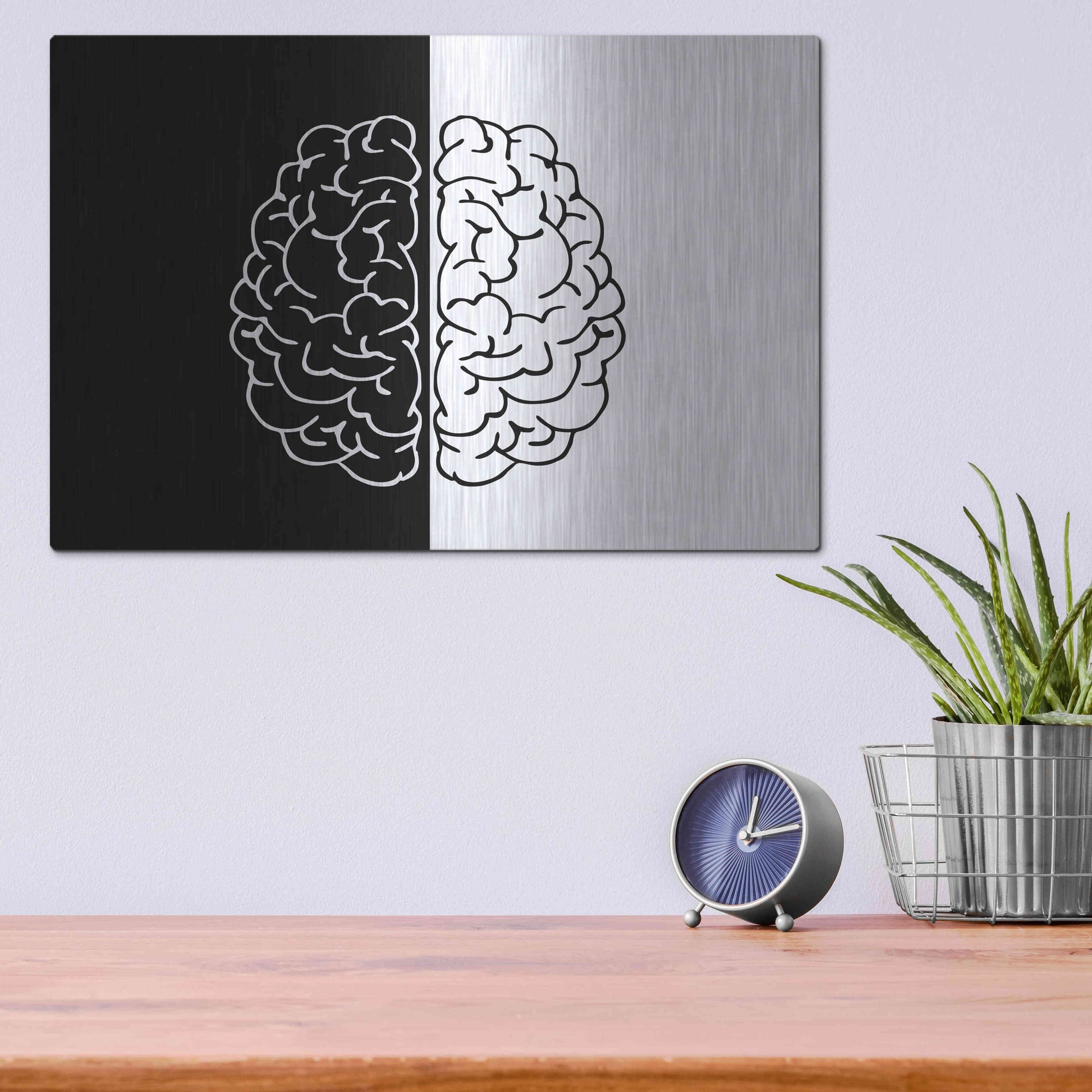 Luxe Metal Art 'Light And Dark' by Ata Alishahi, Metal Wall Art,16x12