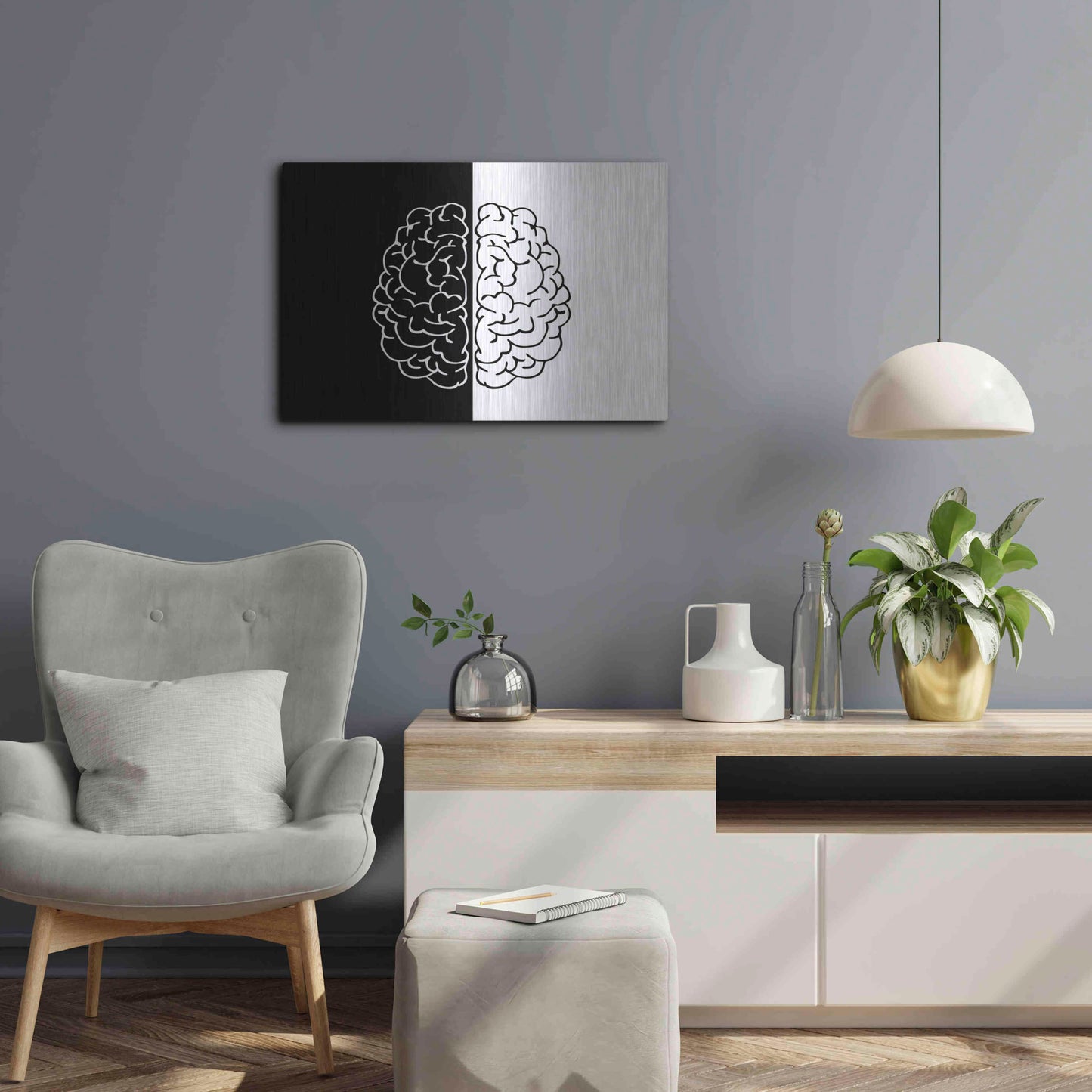 Luxe Metal Art 'Light And Dark' by Ata Alishahi, Metal Wall Art,24x16