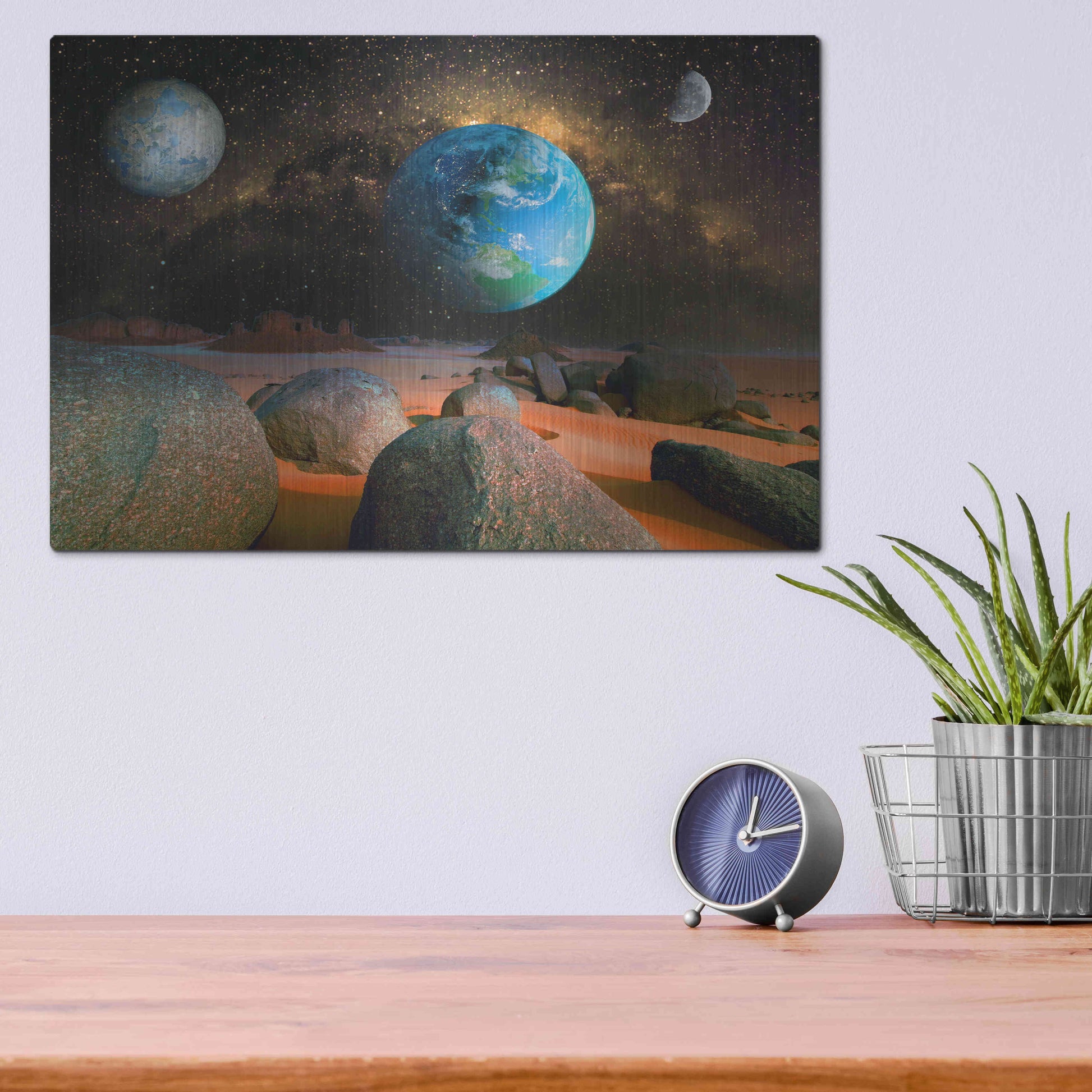 Luxe Metal Art 'Planets' by Ata Alishahi, Metal Wall Art,16x12