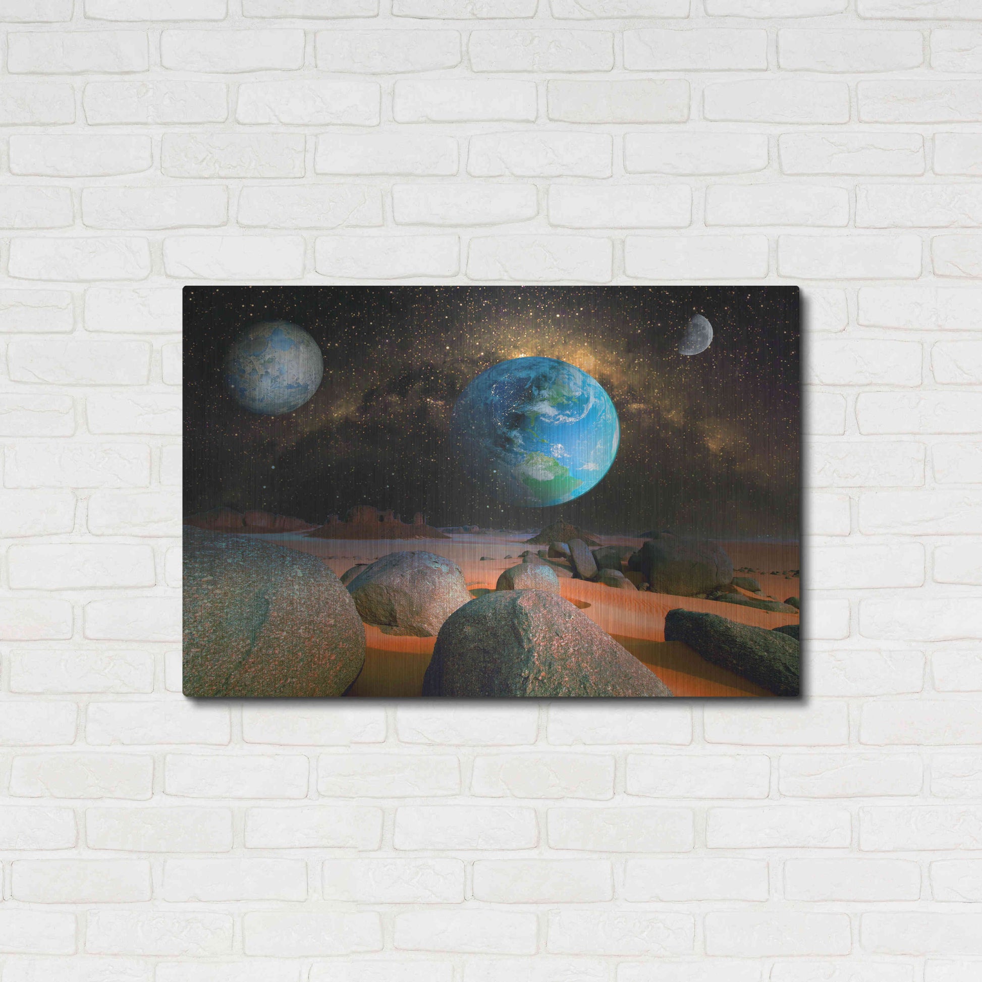 Luxe Metal Art 'Planets' by Ata Alishahi, Metal Wall Art,36x24