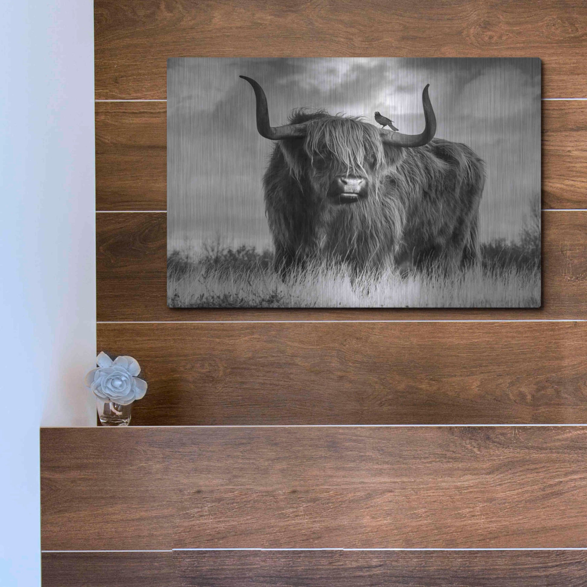 Luxe Metal Art 'A Bull' by Ata Alishahi, Metal Wall Art,16x12