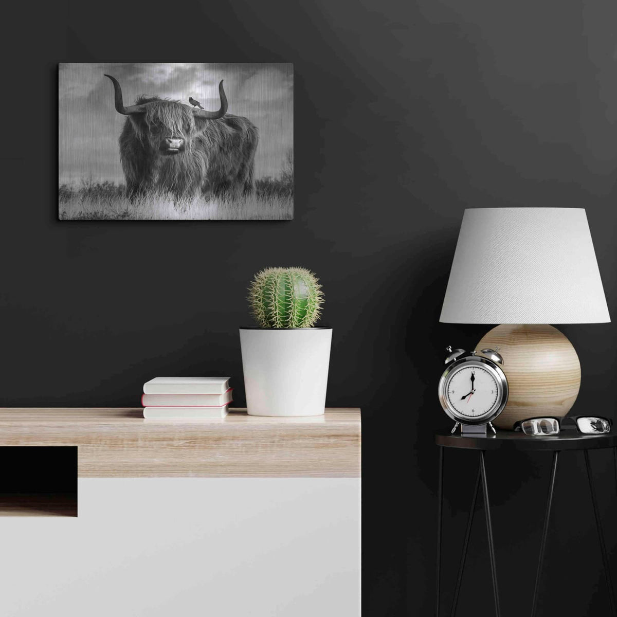 'A Bull' by Ata Alishahi – Metal Wall Art, 24x16 room view