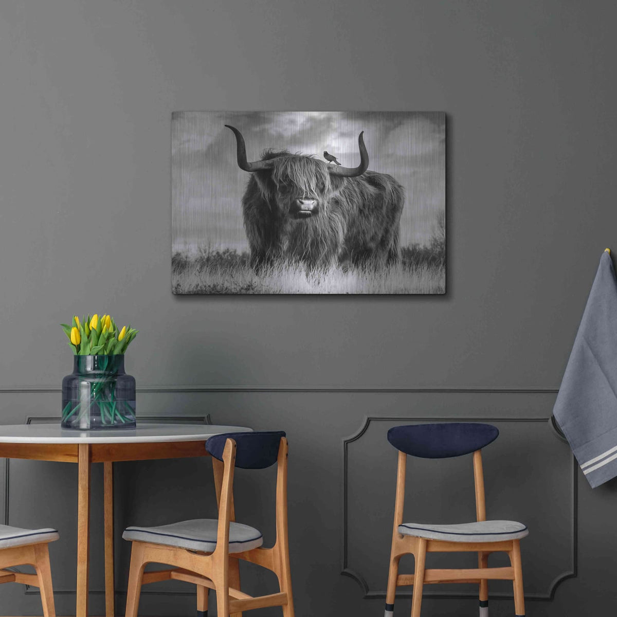 'A Bull' by Ata Alishahi – Metal Wall Art, 36x24 room view