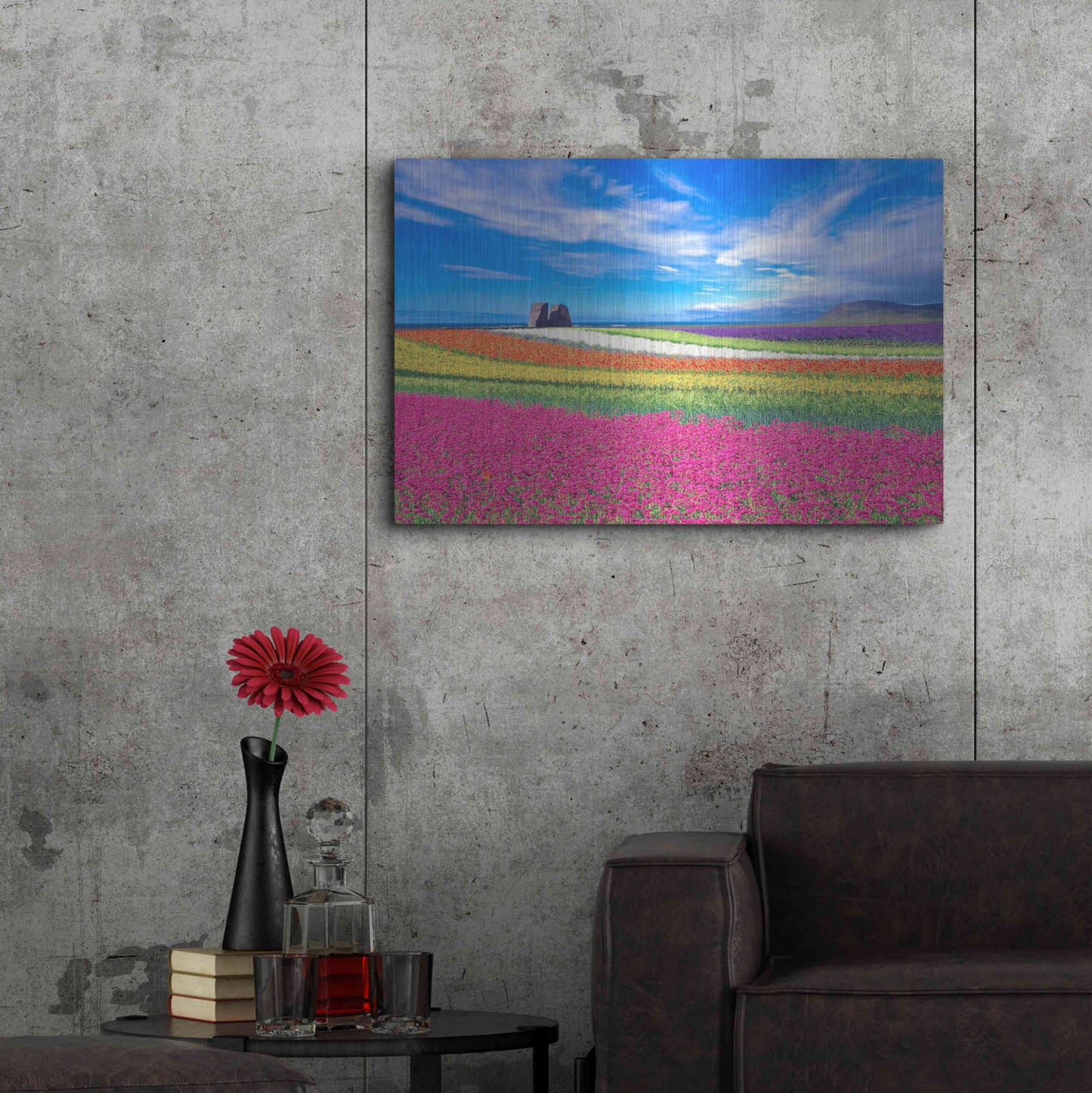 Luxe Metal Art 'Colorful Landscape' by Ata Alishahi, Metal Wall Art,36x24