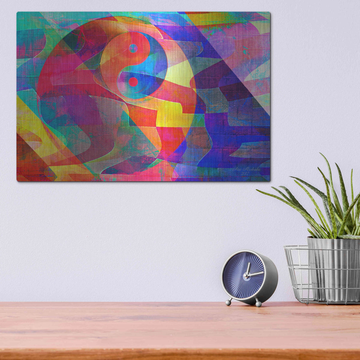 Luxe Metal Art 'Color Abstract 3' by Ata Alishahi, Metal Wall Art,16x12
