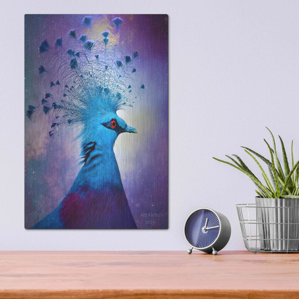 Luxe Metal Art 'Beautiful Bird' by Ata Alishahi, Metal Wall Art,12x16