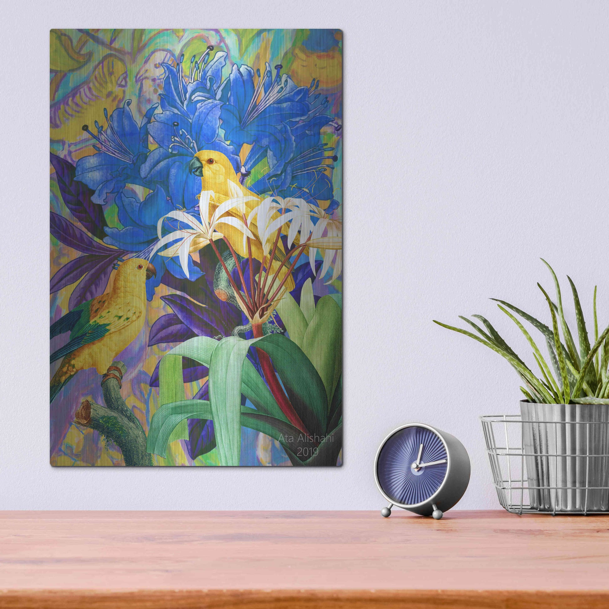 Luxe Metal Art 'Bird Kingdom 2' by Ata Alishahi, Metal Wall Art,12x16