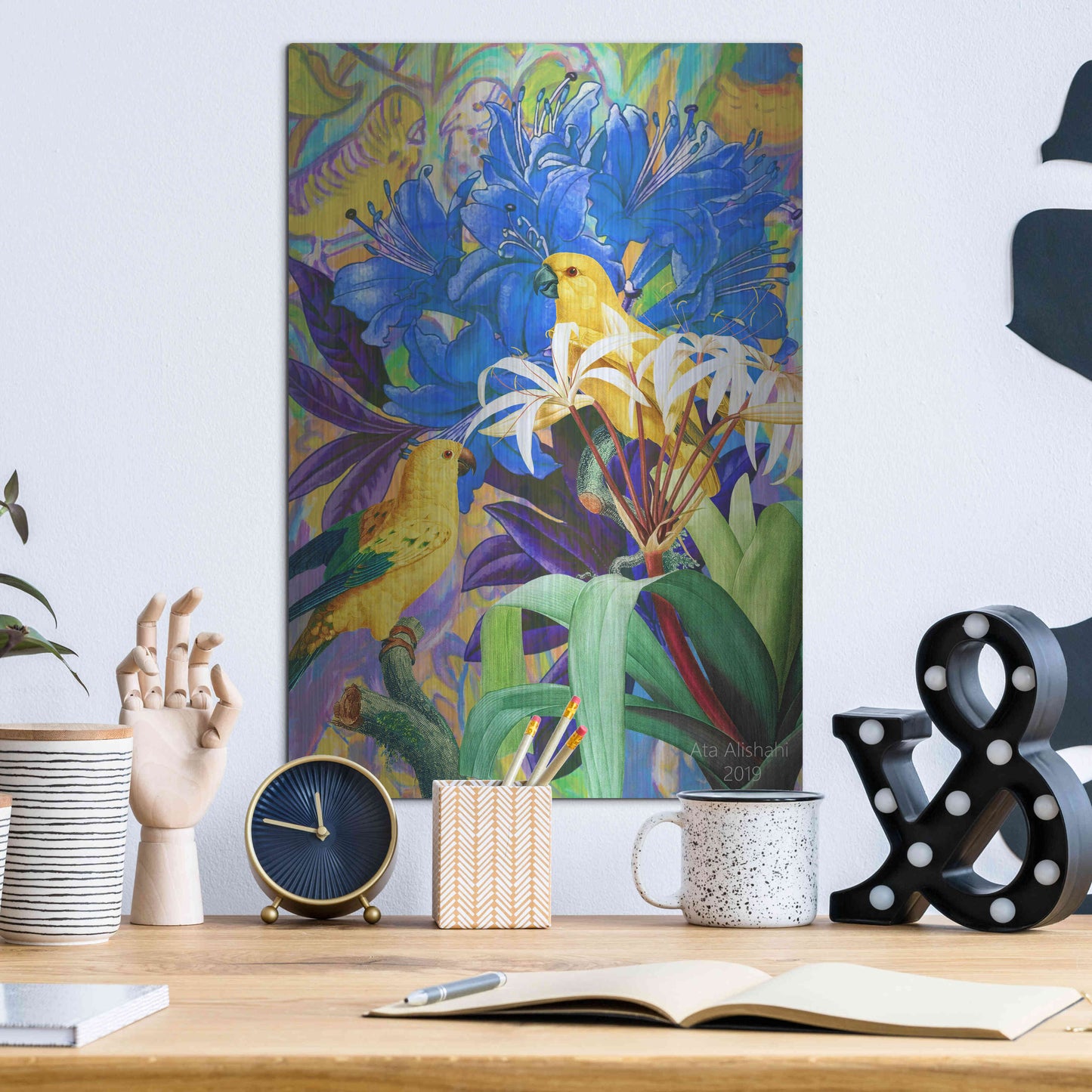 Luxe Metal Art 'Bird Kingdom 2' by Ata Alishahi, Metal Wall Art,12x16