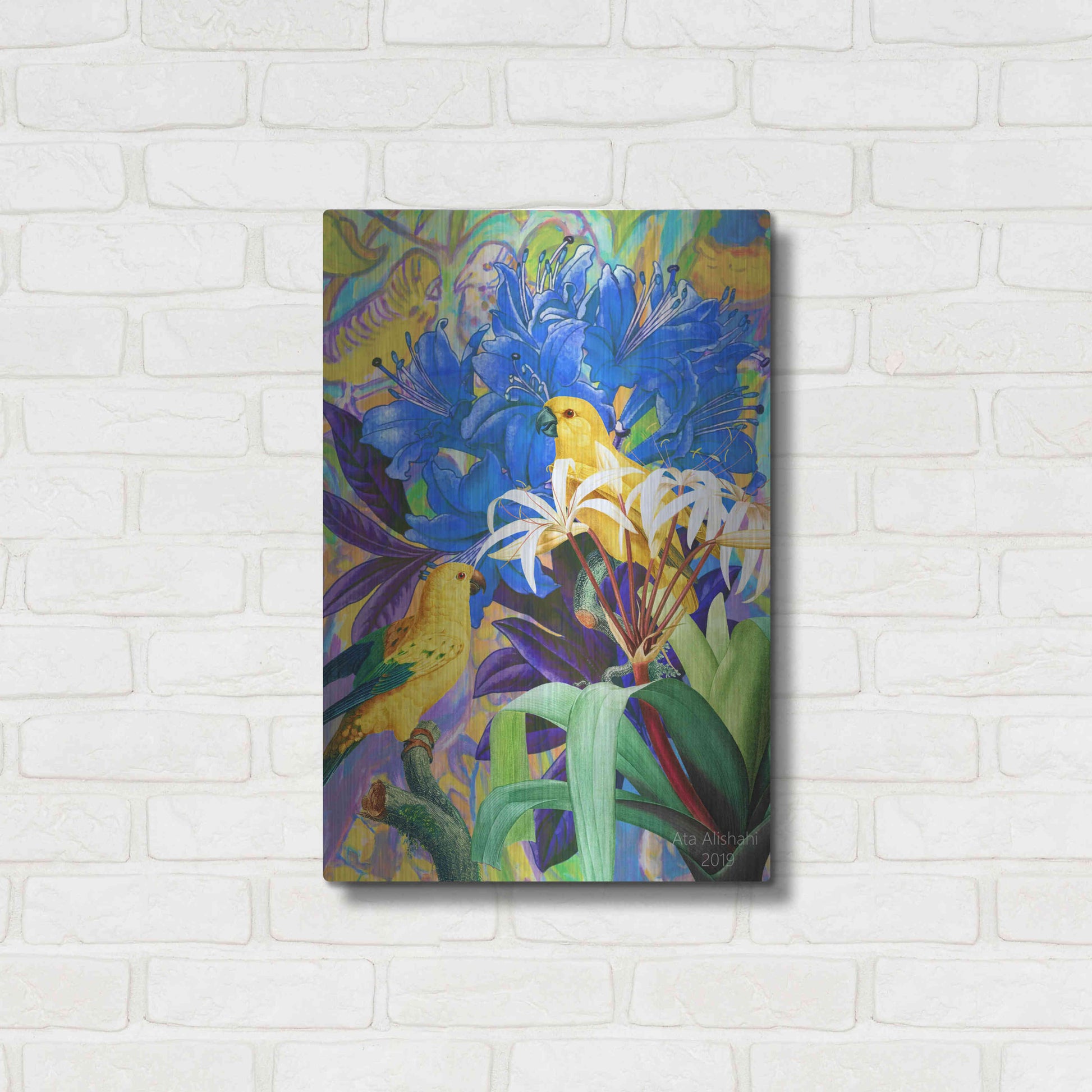 Luxe Metal Art 'Bird Kingdom 2' by Ata Alishahi, Metal Wall Art,16x24