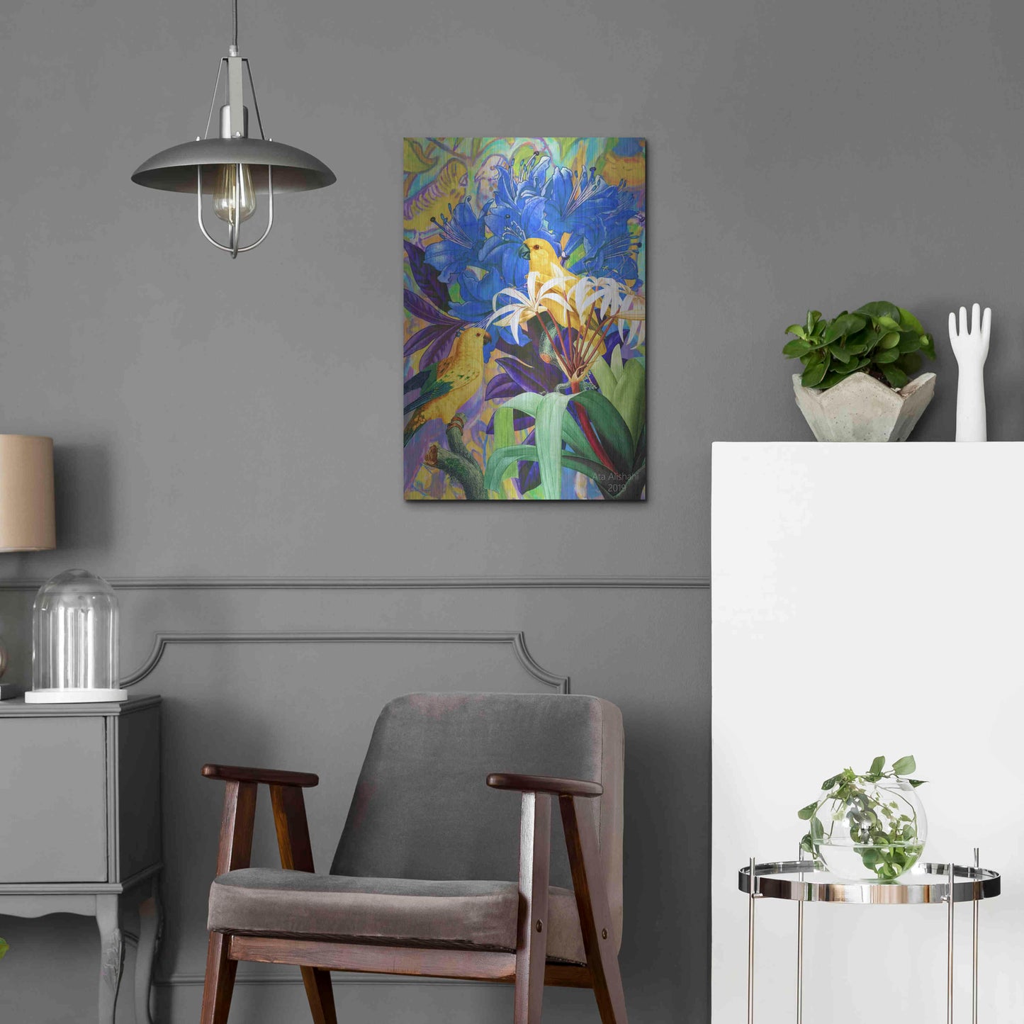 Luxe Metal Art 'Bird Kingdom 2' by Ata Alishahi, Metal Wall Art,16x24