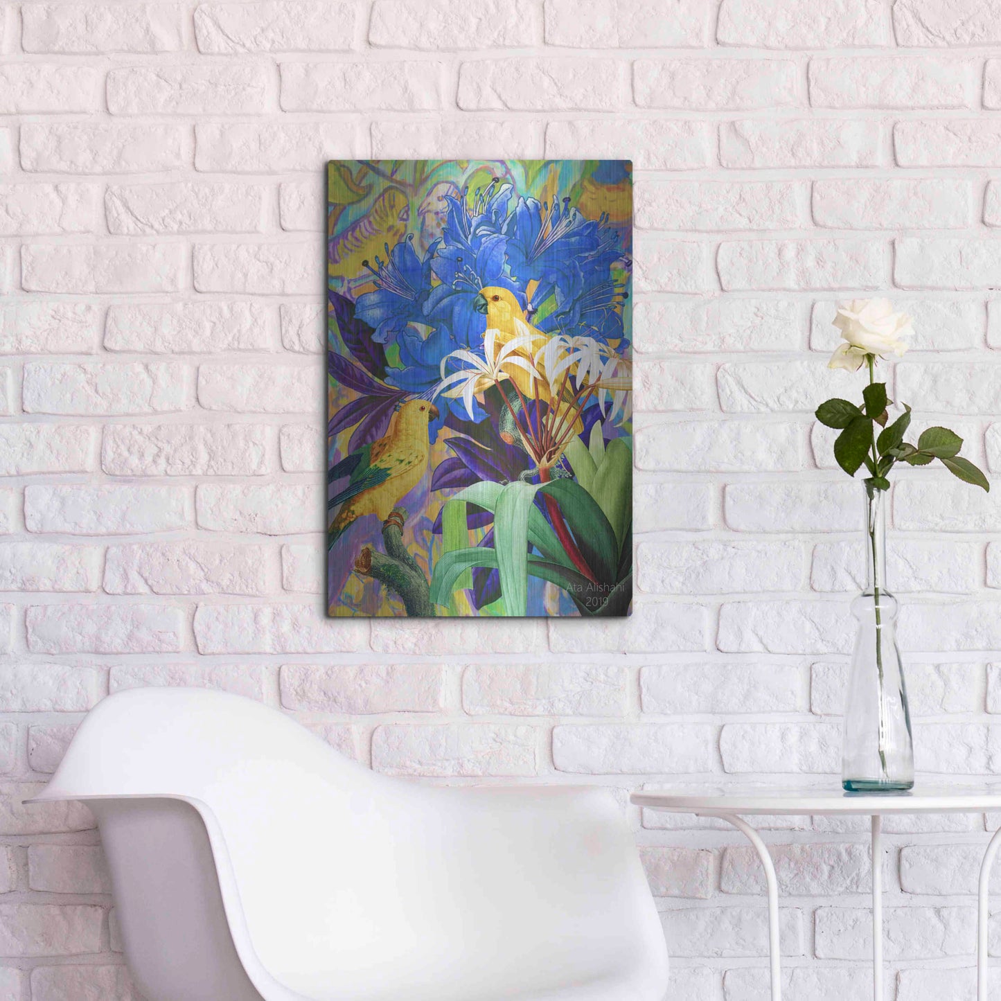 Luxe Metal Art 'Bird Kingdom 2' by Ata Alishahi, Metal Wall Art,16x24