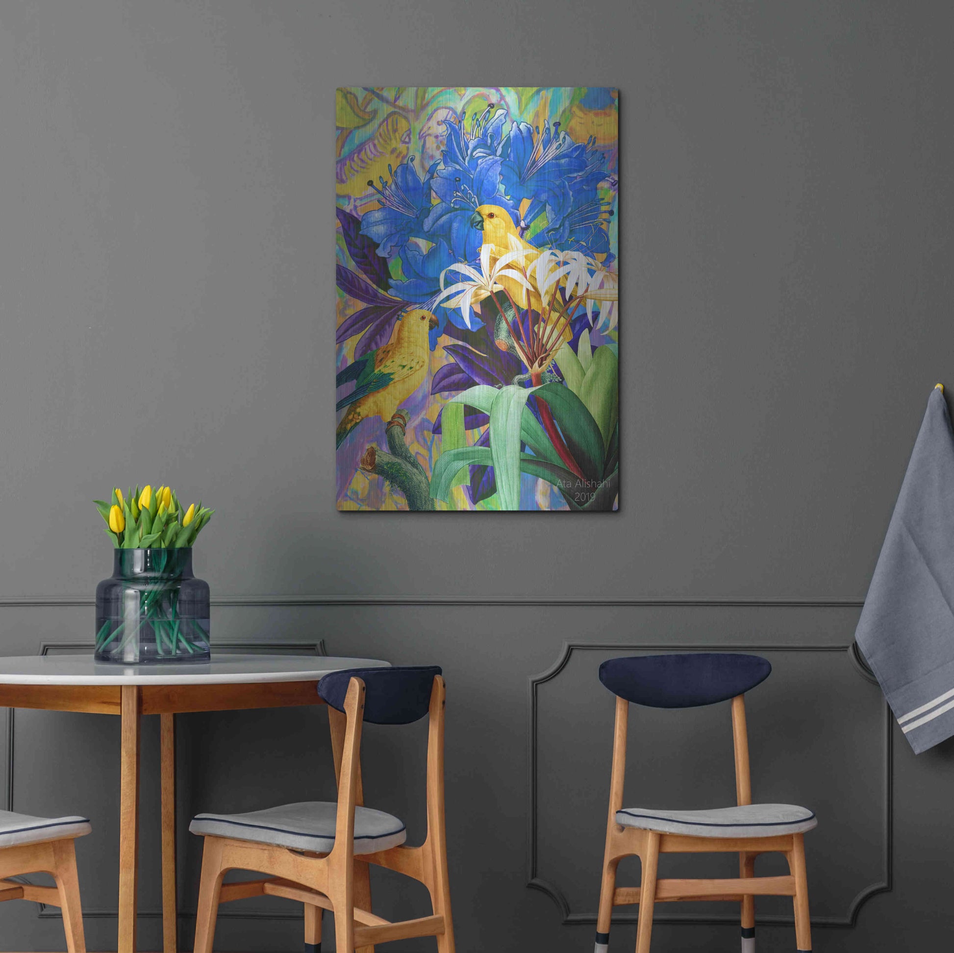 Luxe Metal Art 'Bird Kingdom 2' by Ata Alishahi, Metal Wall Art,24x36