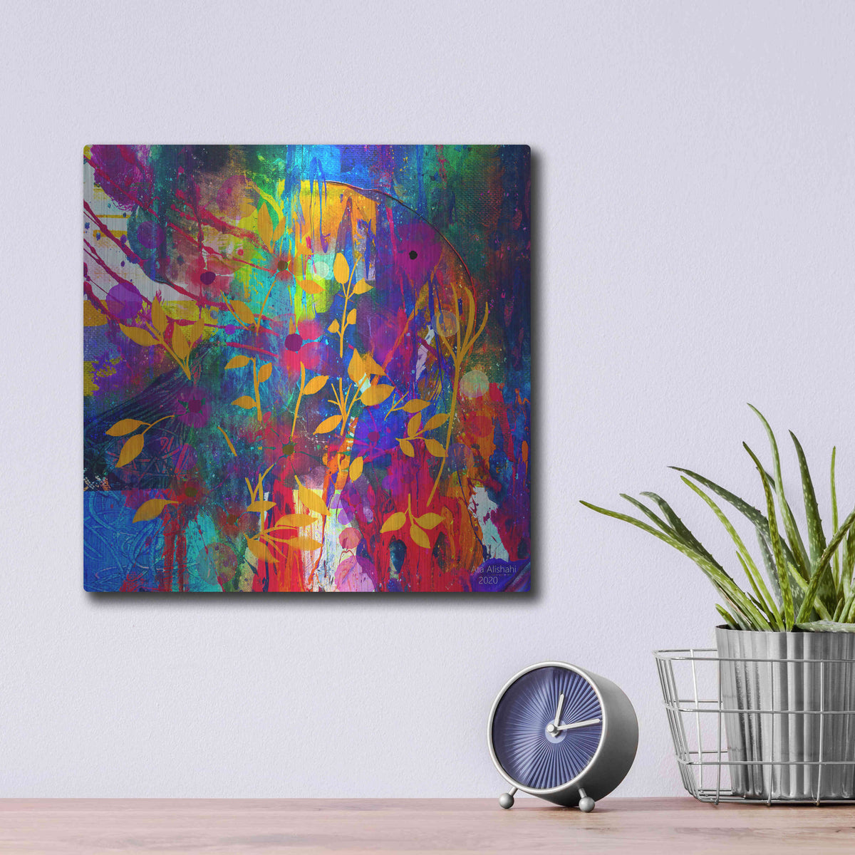 Luxe Metal Art 'Emotional Journey 10' by Ata Alishahi, Metal Wall Art,12x12