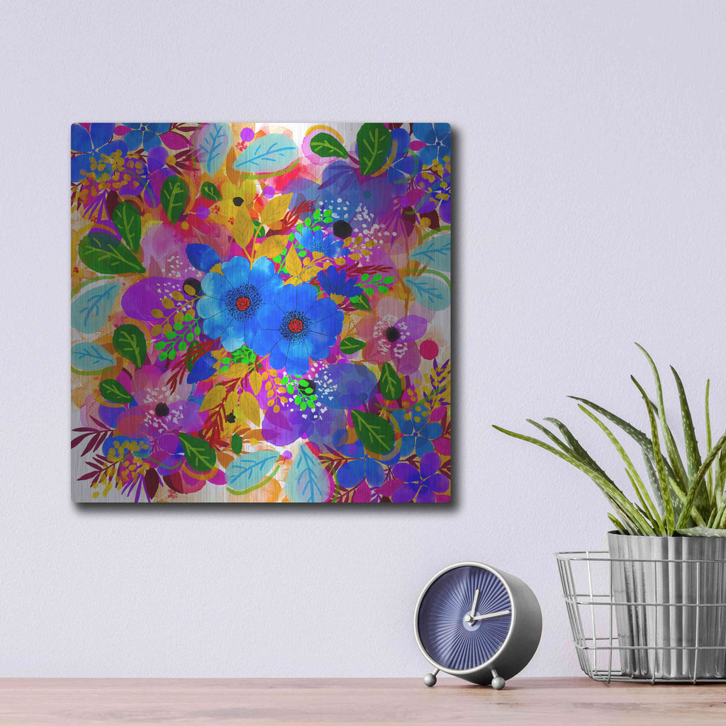 Luxe Metal Art 'Emotional Journey 16' by Ata Alishahi, Metal Wall Art,12x12