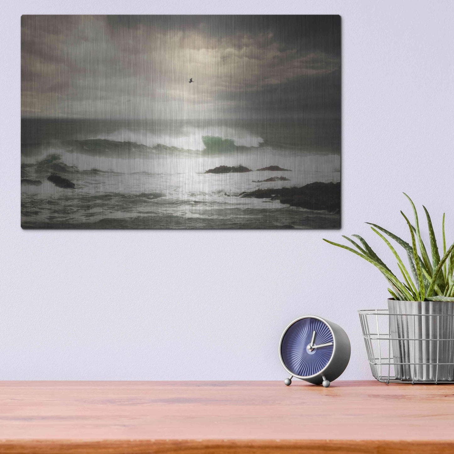 Luxe Metal Art 'The Flight' by Natalie Mikaels, Metal Wall Art,16x12