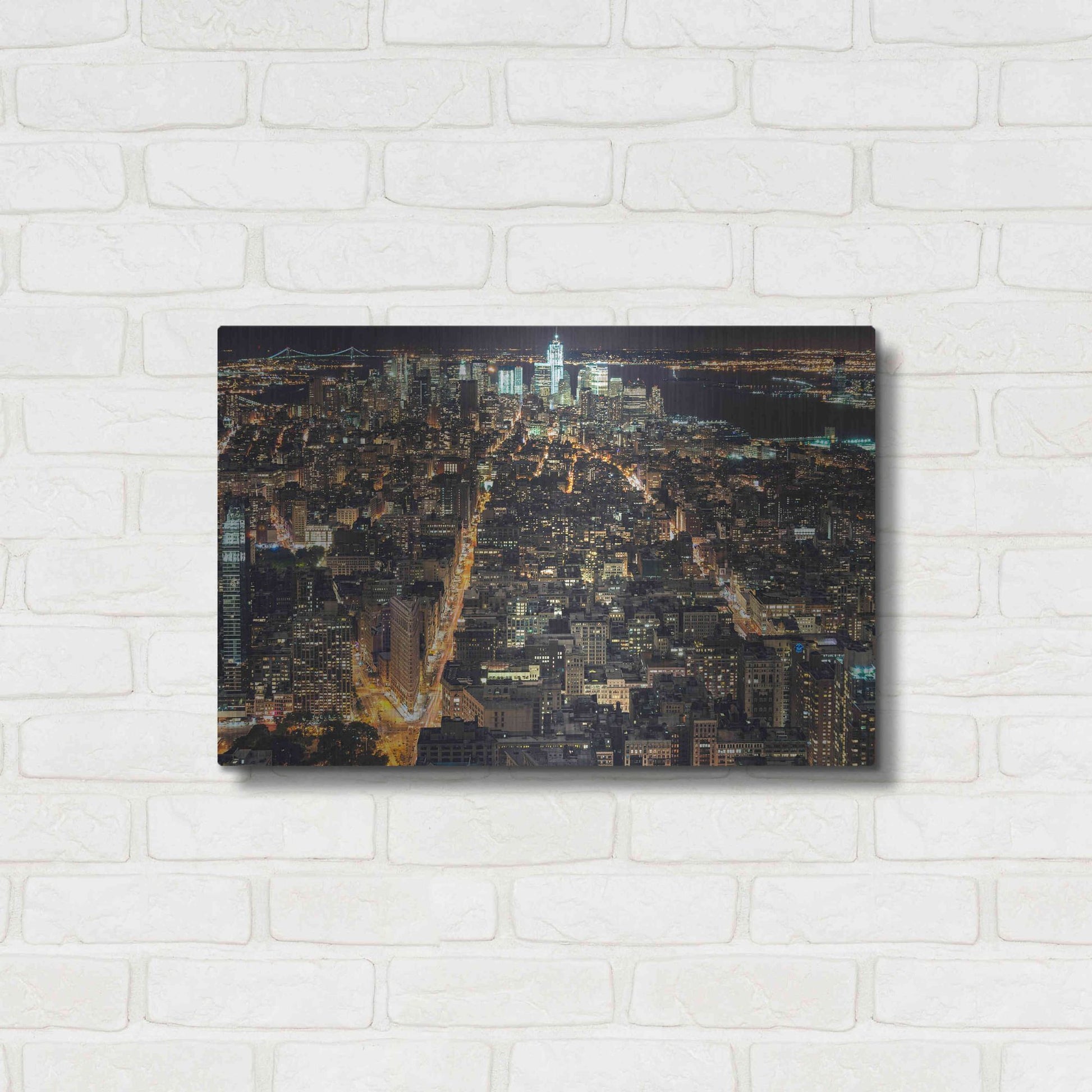 Luxe Metal Art 'That New York Feeling' by Natalie Mikaels, Metal Wall Art,24x16