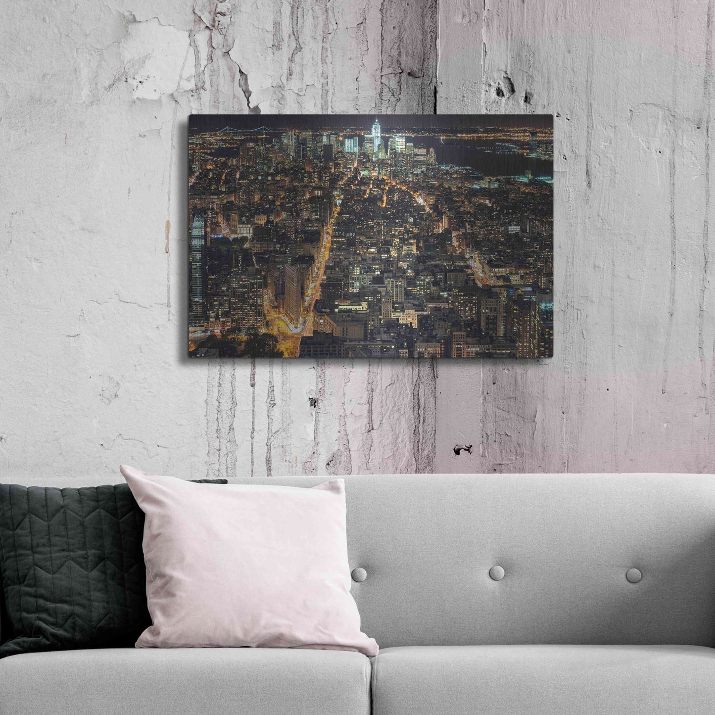 Luxe Metal Art 'That New York Feeling' by Natalie Mikaels, Metal Wall Art,36x24