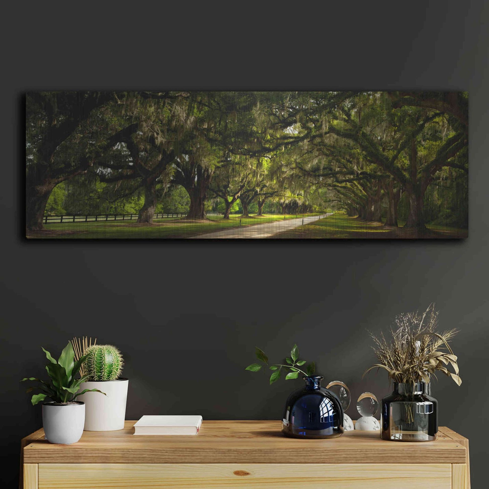 Luxe Metal Art 'Southern Canopy' by Natalie Mikaels, Metal Wall Art,36x12