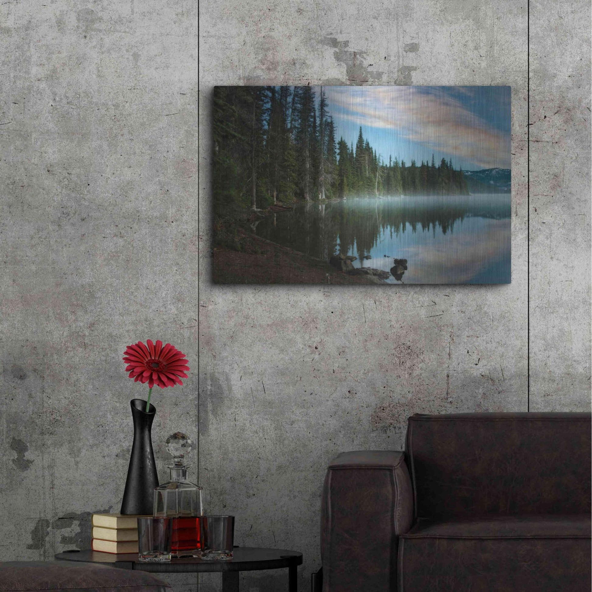 Luxe Metal Art 'Rising Mist' by Natalie Mikaels, Metal Wall Art,36x24