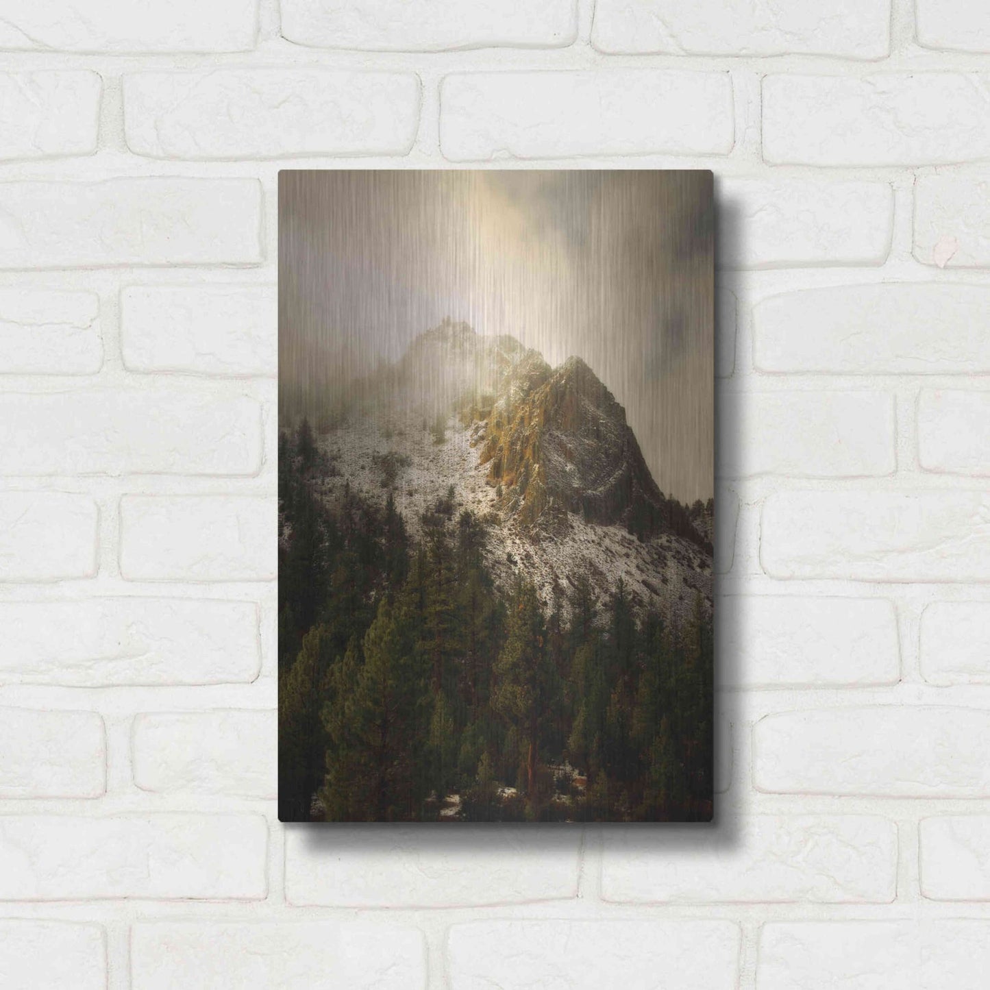 Luxe Metal Art 'Majestic Peak' by Natalie Mikaels, Metal Wall Art,12x16
