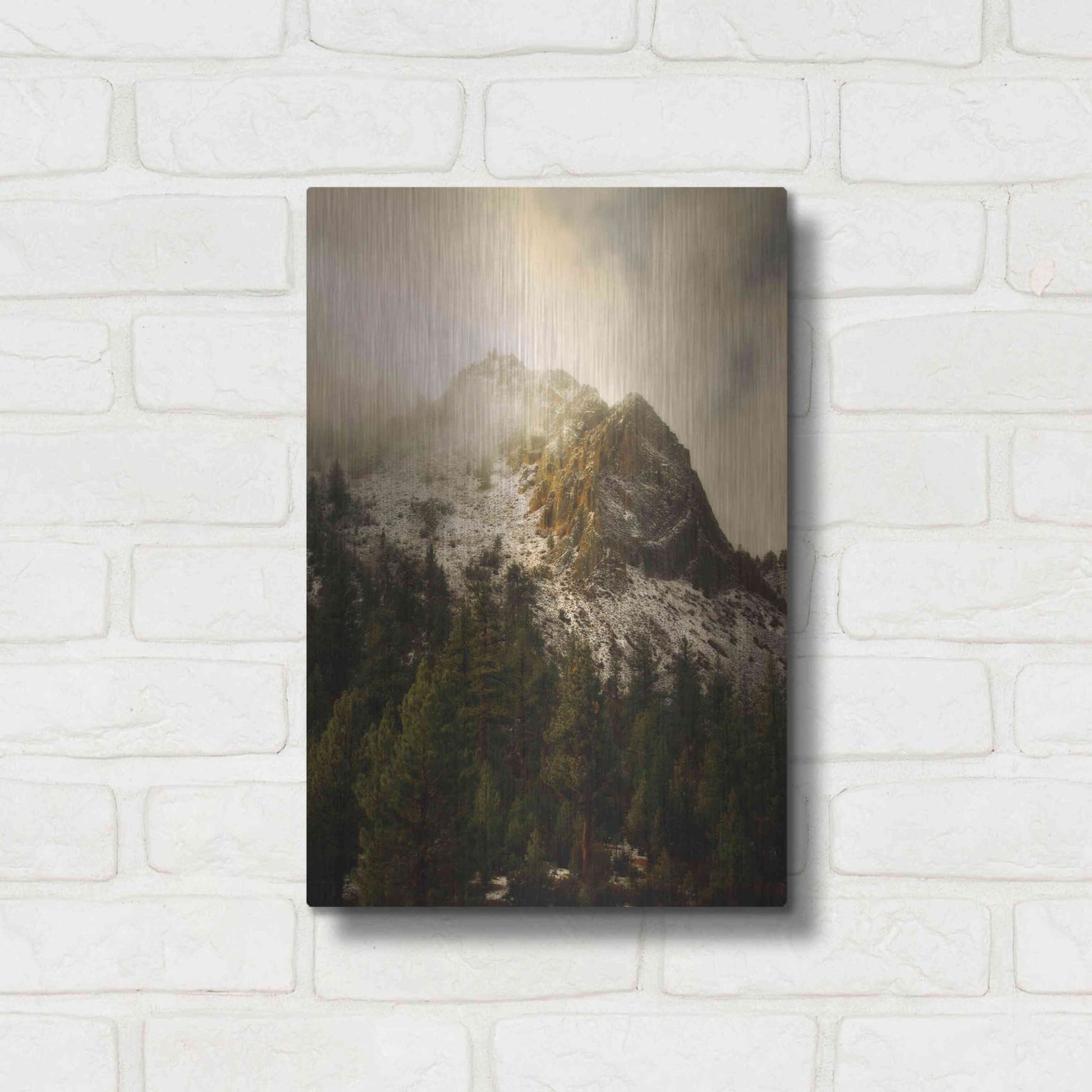 Luxe Metal Art 'Majestic Peak' by Natalie Mikaels, Metal Wall Art,12x16