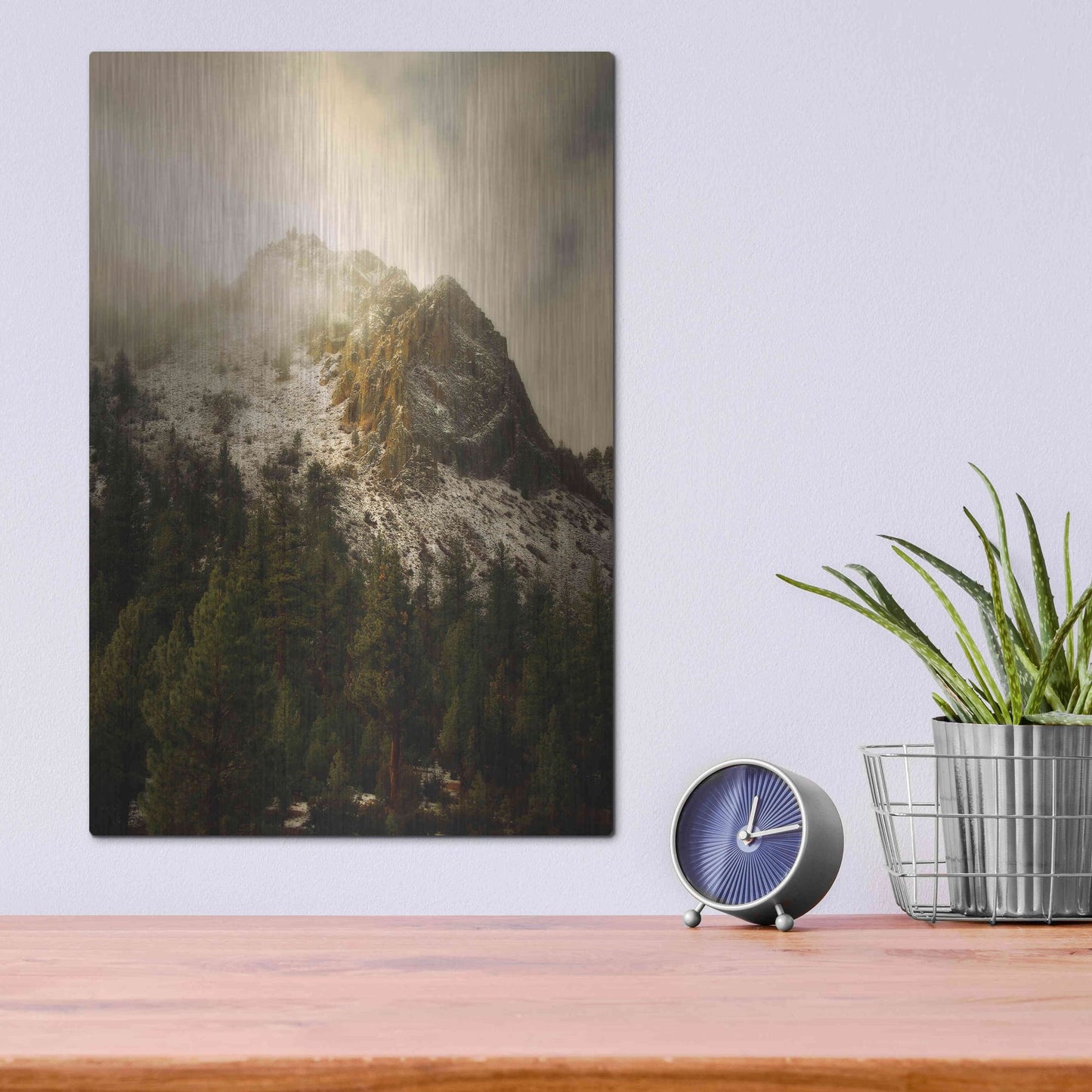 Luxe Metal Art 'Majestic Peak' by Natalie Mikaels, Metal Wall Art,12x16