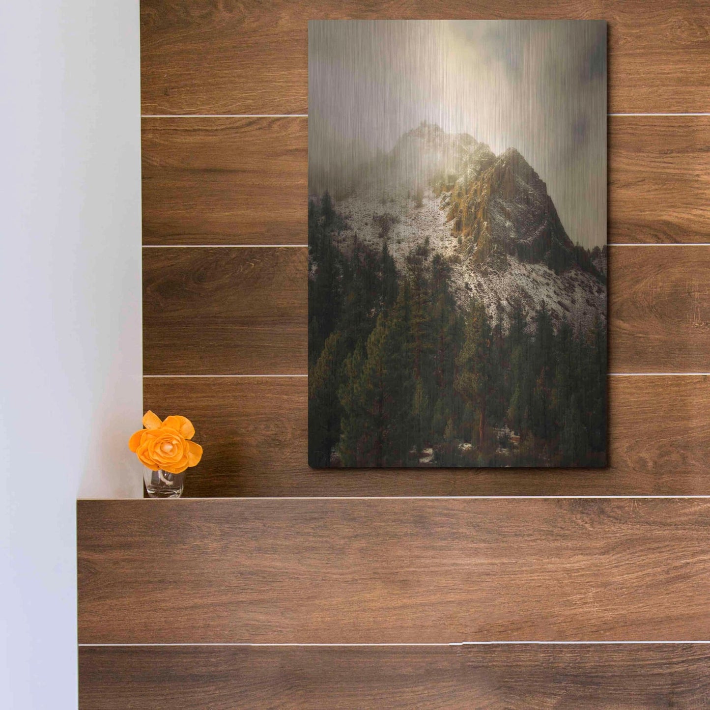 Luxe Metal Art 'Majestic Peak' by Natalie Mikaels, Metal Wall Art,12x16