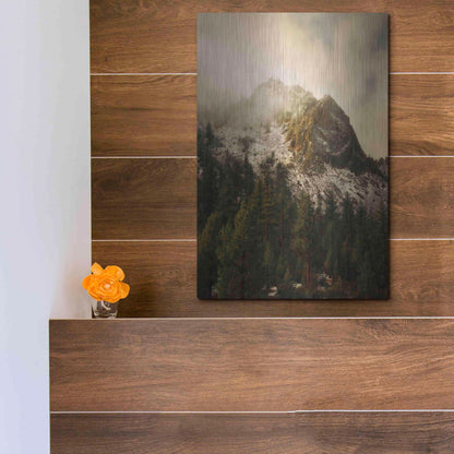 Luxe Metal Art 'Majestic Peak' by Natalie Mikaels, Metal Wall Art,12x16