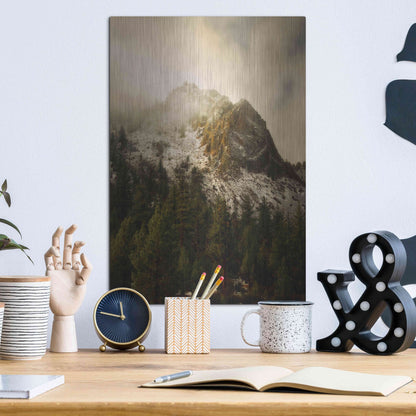 Luxe Metal Art 'Majestic Peak' by Natalie Mikaels, Metal Wall Art,12x16