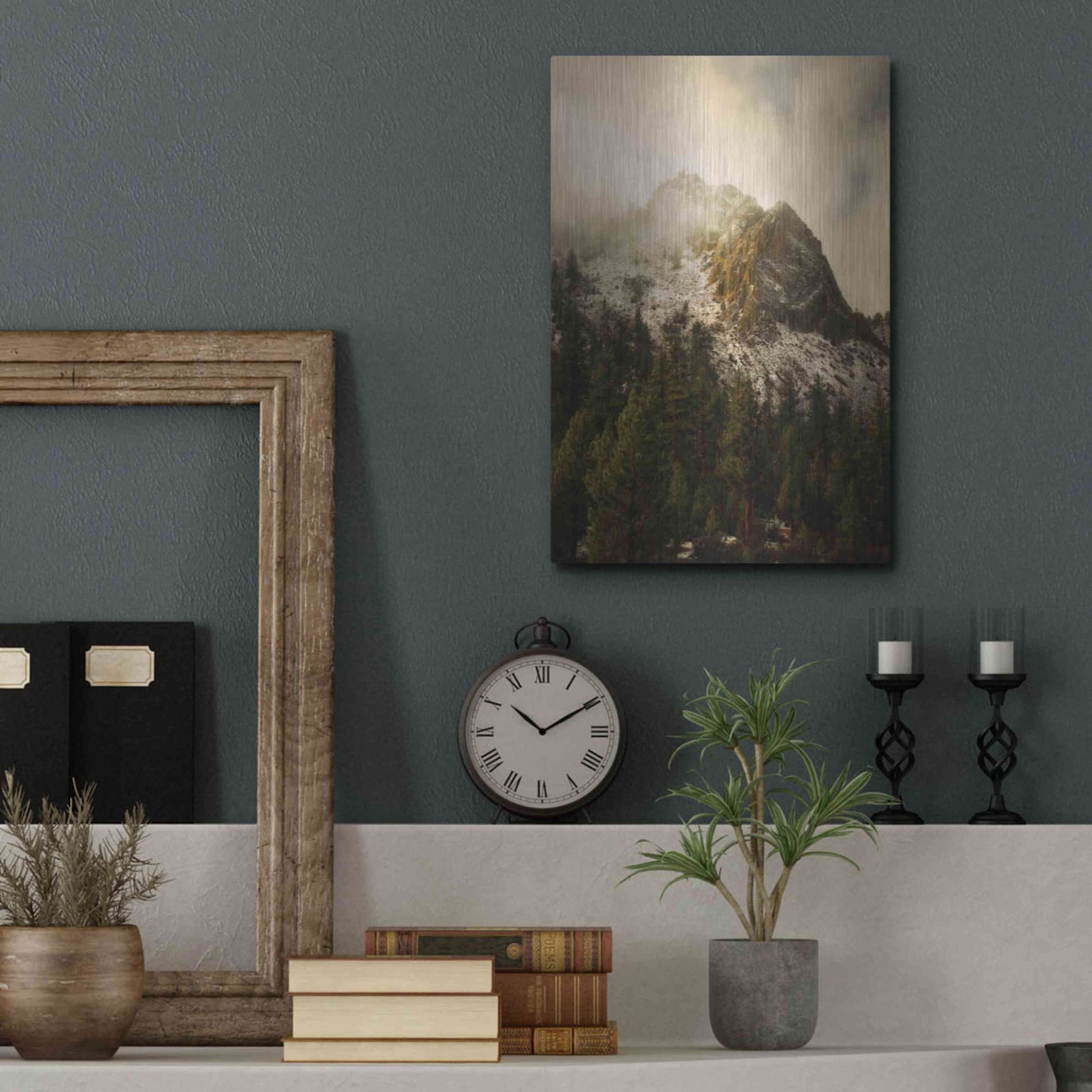 Luxe Metal Art 'Majestic Peak' by Natalie Mikaels, Metal Wall Art,12x16