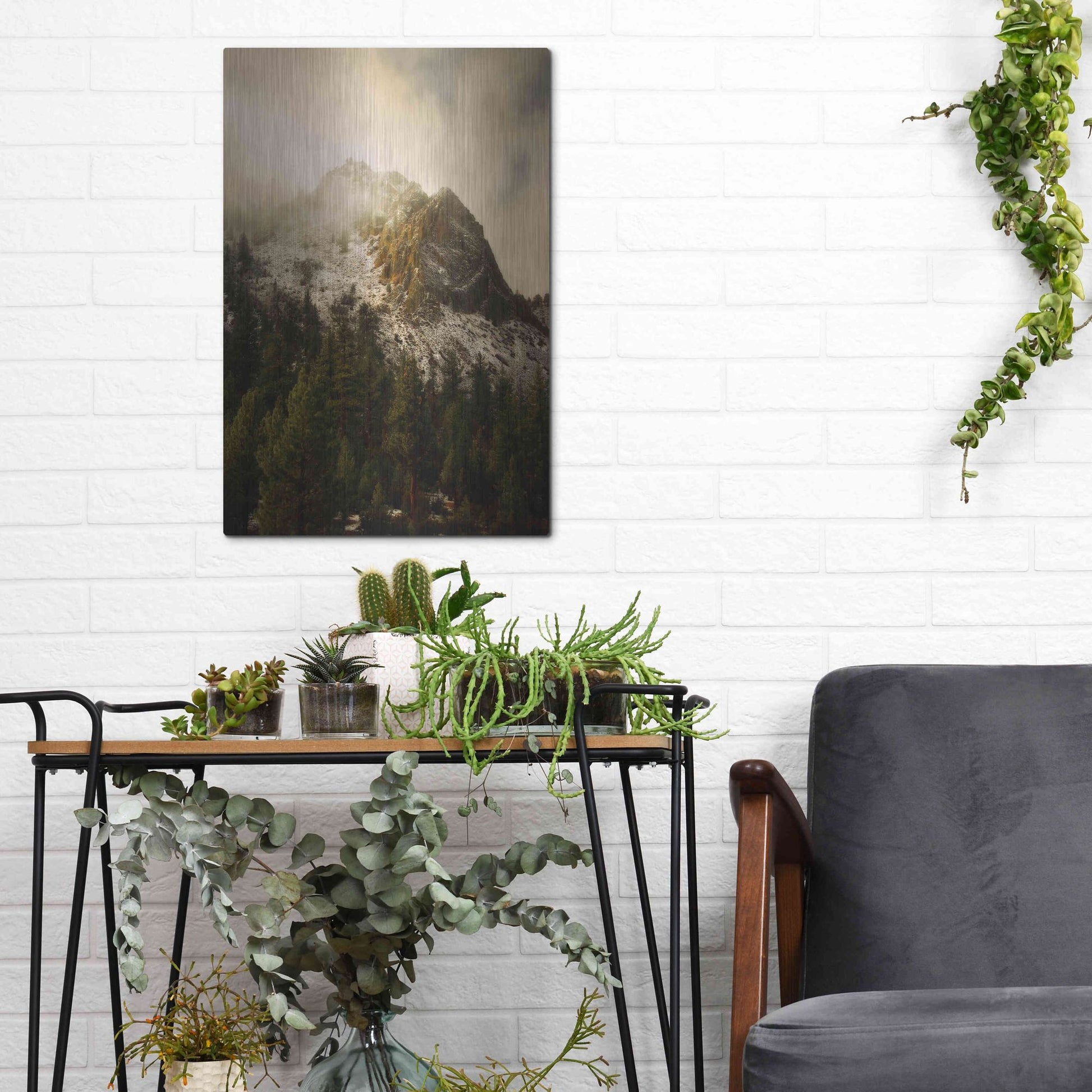 Luxe Metal Art 'Majestic Peak' by Natalie Mikaels, Metal Wall Art,12x16