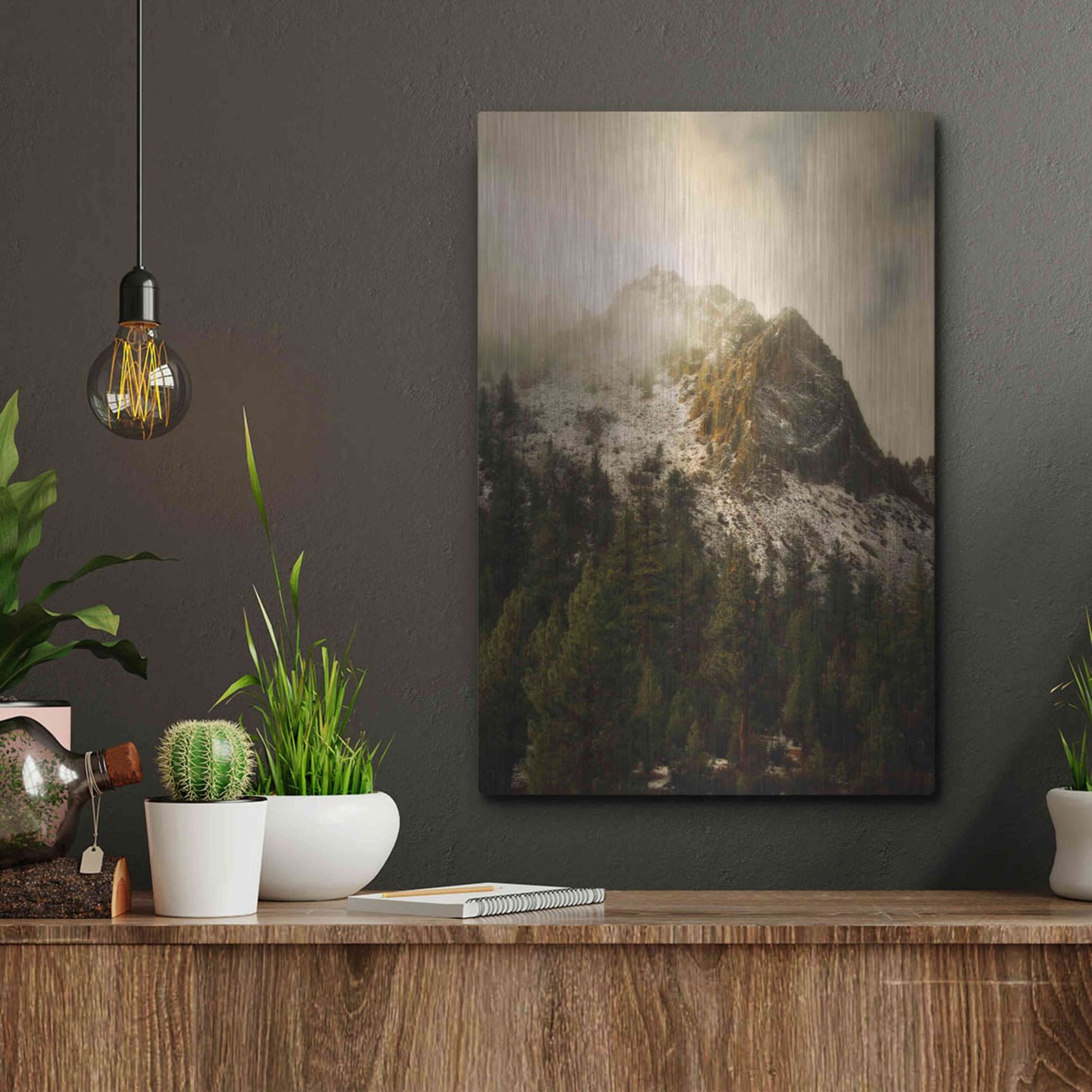 Luxe Metal Art 'Majestic Peak' by Natalie Mikaels, Metal Wall Art,12x16